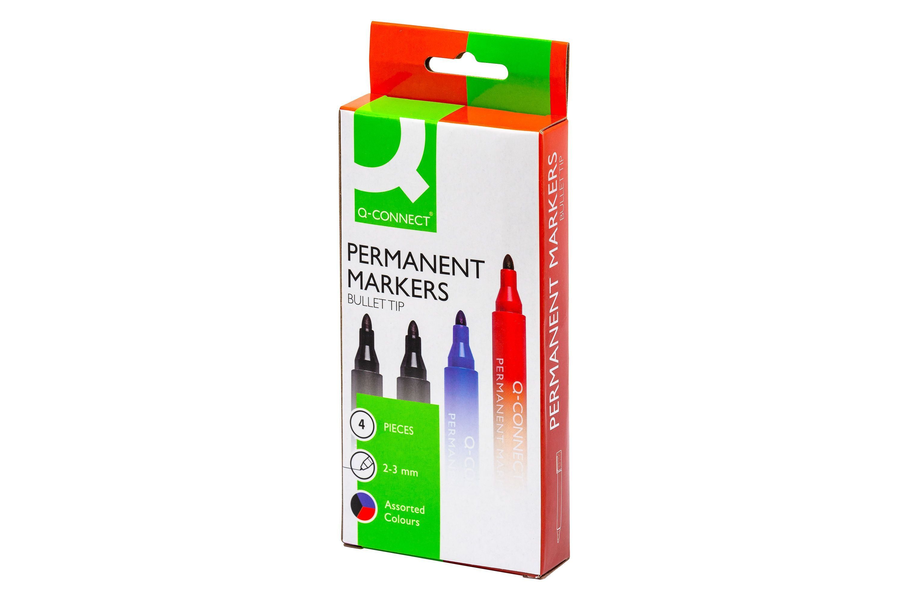 Q-Connect Permanentmarker Q-Connect® KF26088 Permanentmarker - ca. 2 - 3 mm, 4-er Pack
