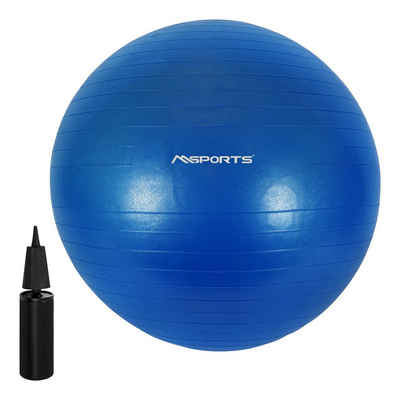 MSports® Gymnastikball »Gymnastikball Premium ANTI BURST inkl. Pumpe 55 cm - 105 cm Sitzball - Fitnessball inkl. Übungsposter Medizinball«
