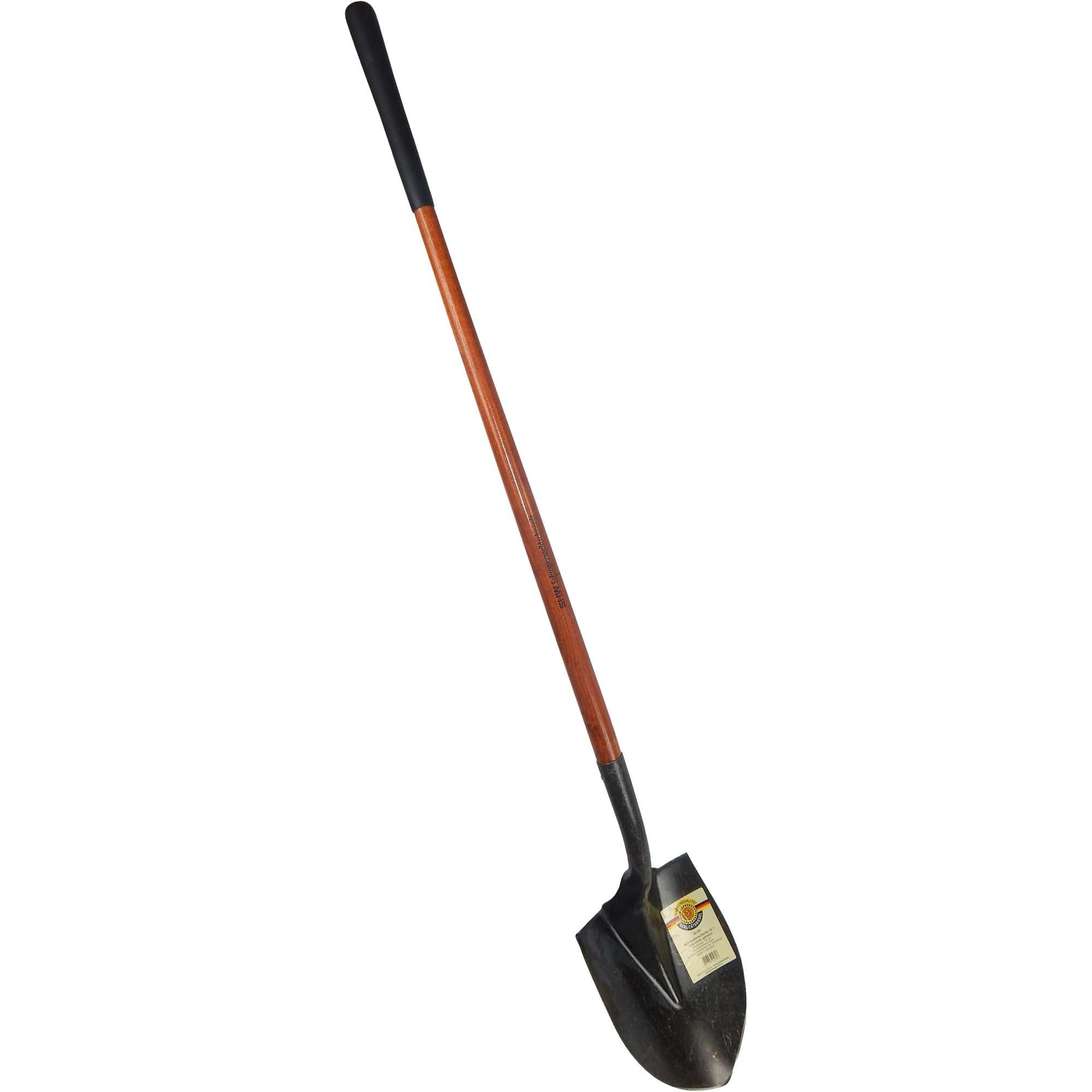 SHW Schaufel SHW Spatenschaufel Gr. 1, mit schwarzem Griff und Eschenstiel 120 cm, Robuste Spatenschaufel aus Spezialstahl