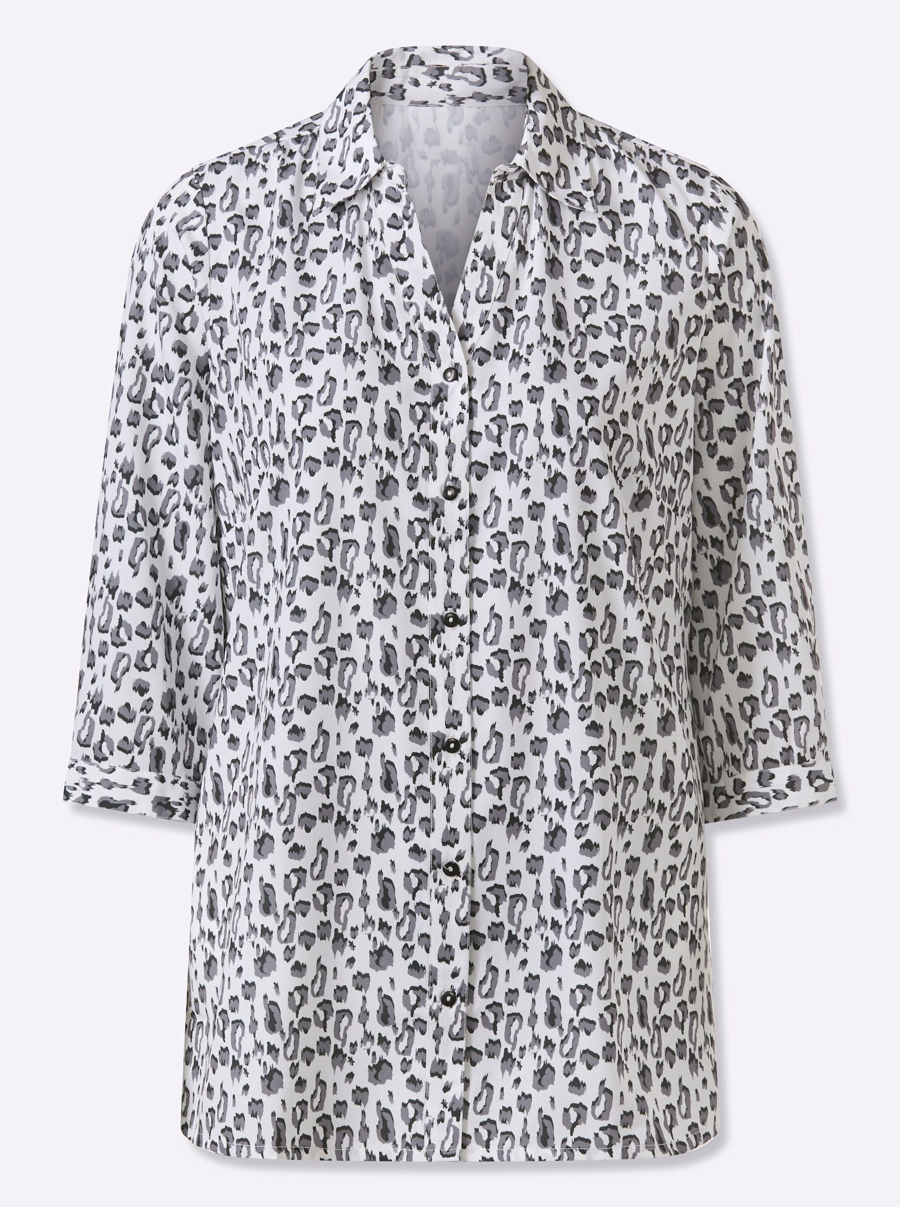 Klassische Bluse Longbluse 3/4-Arm