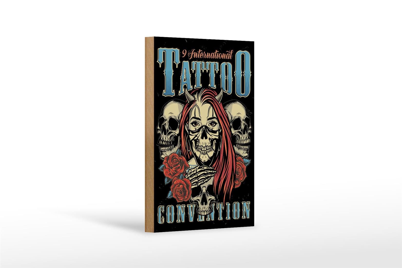 Holzbild Tattoo 12x18 cm International Tatoo