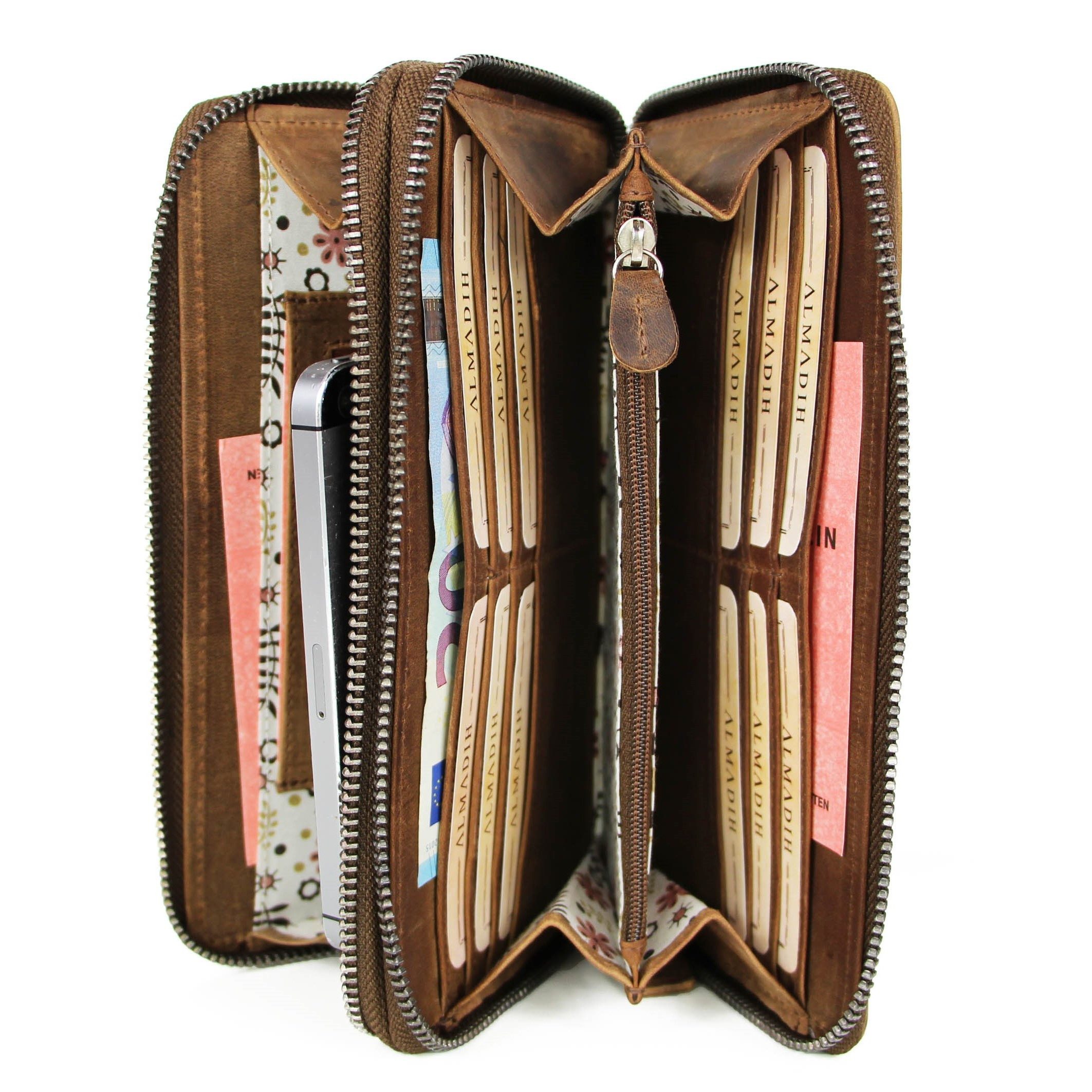 ALMADIH Geldbörse GIANA börse RFID Portemonnaie mit Handyfach & Handgelenks günstig online kaufen