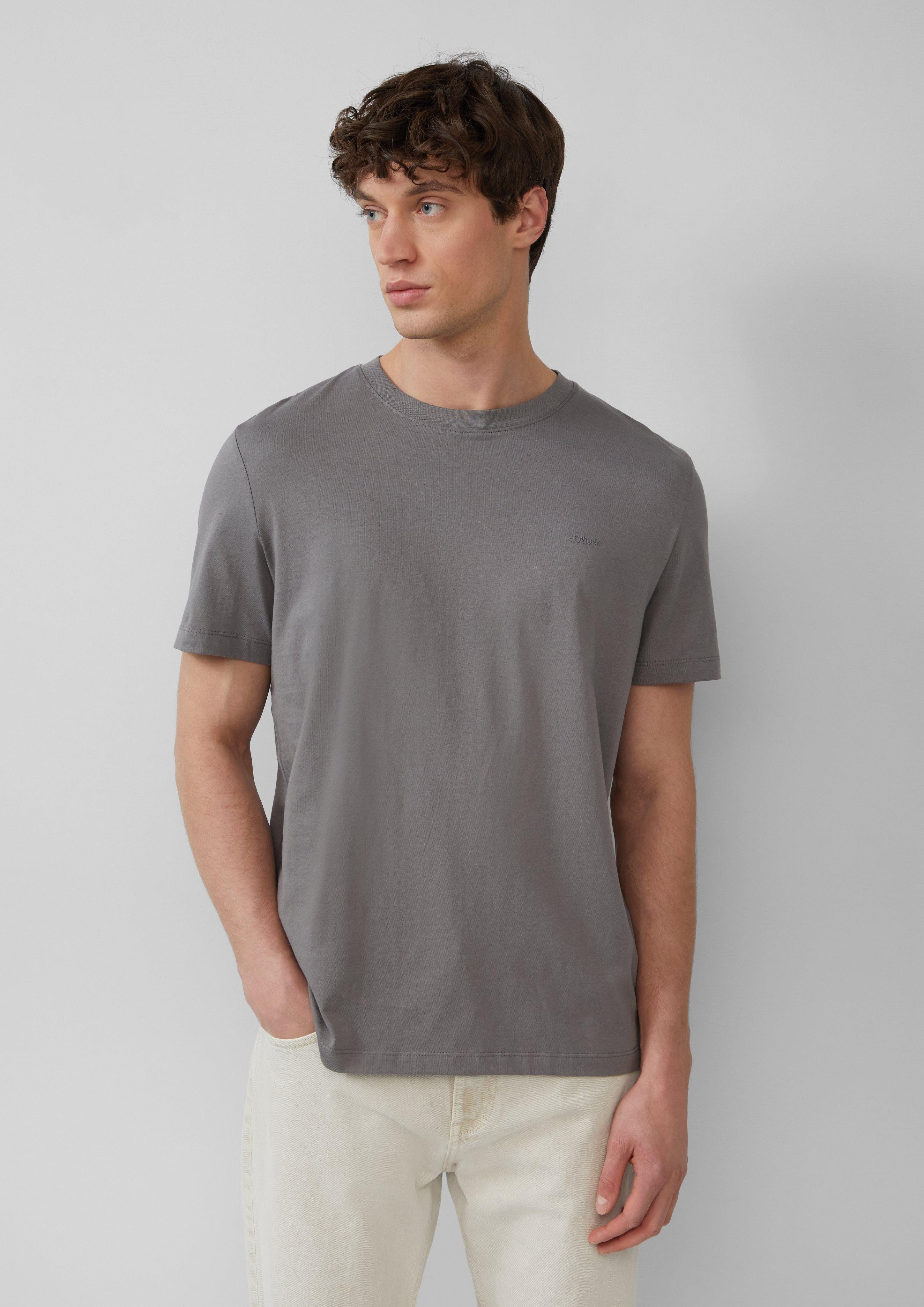 s.Oliver Kurzarmshirt Baumwoll-T-Shirt mit Logo-Print Logo günstig online kaufen