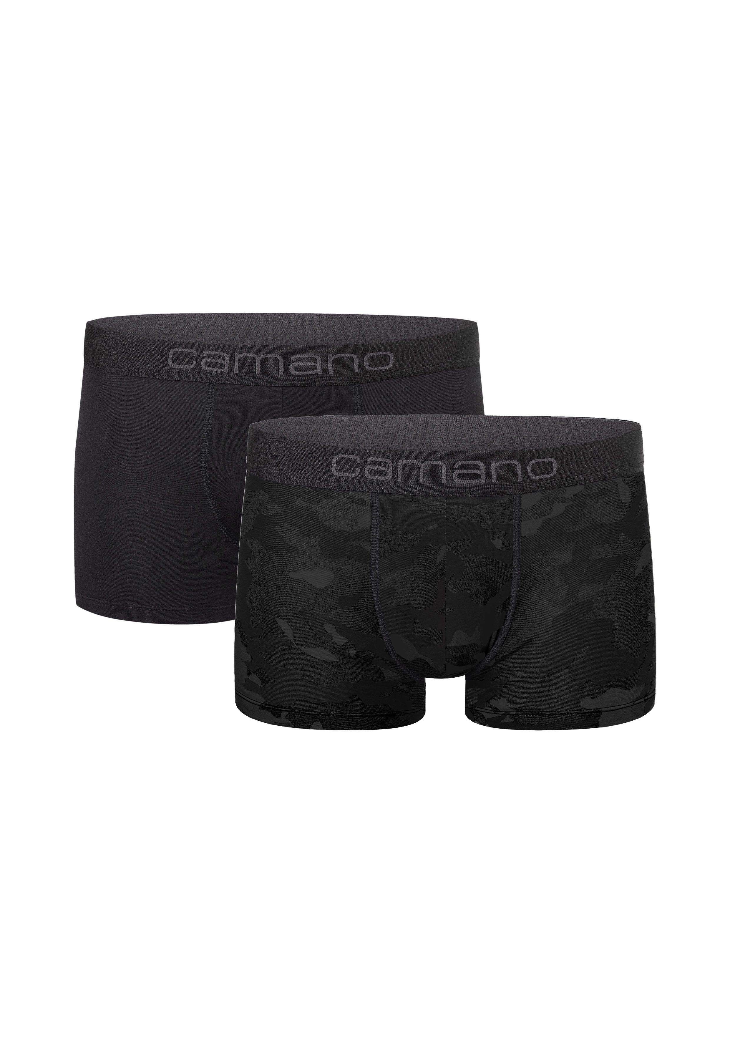 mit Boxershorts 2er Baumwolle nachhaltigerer (2-St) (BCI) Camano Pack Comfort dunkelgrau