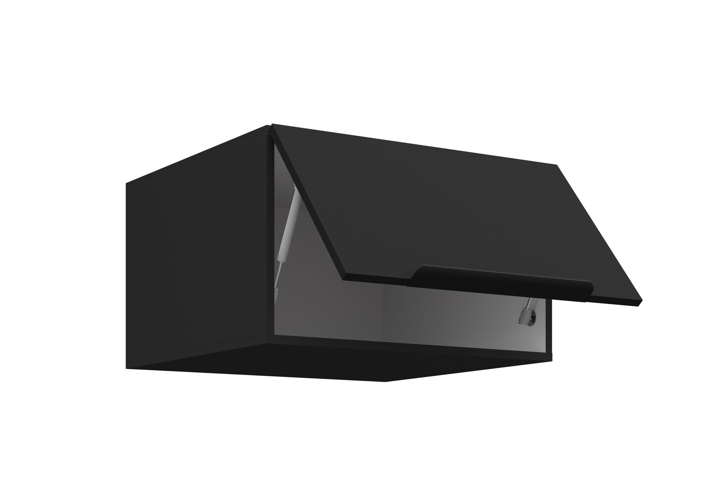 Küchen-Preisbombe Aufsatzschrank 60 cm Küche ARIA Schwarz Küchenzeile Küchenblock Anti Fingerprint