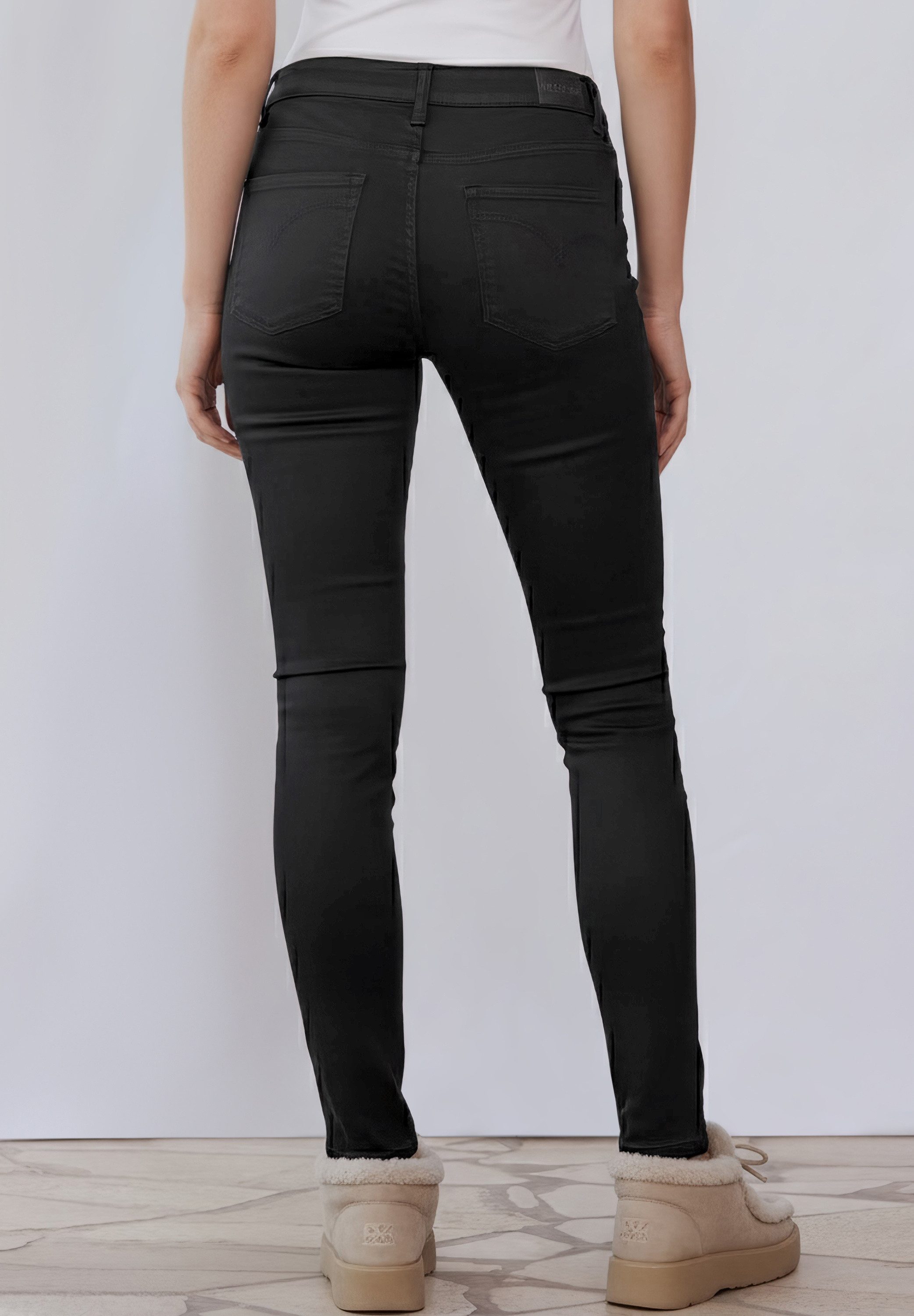 STREET ONE STUDIO Lederimitathose Middle Waist