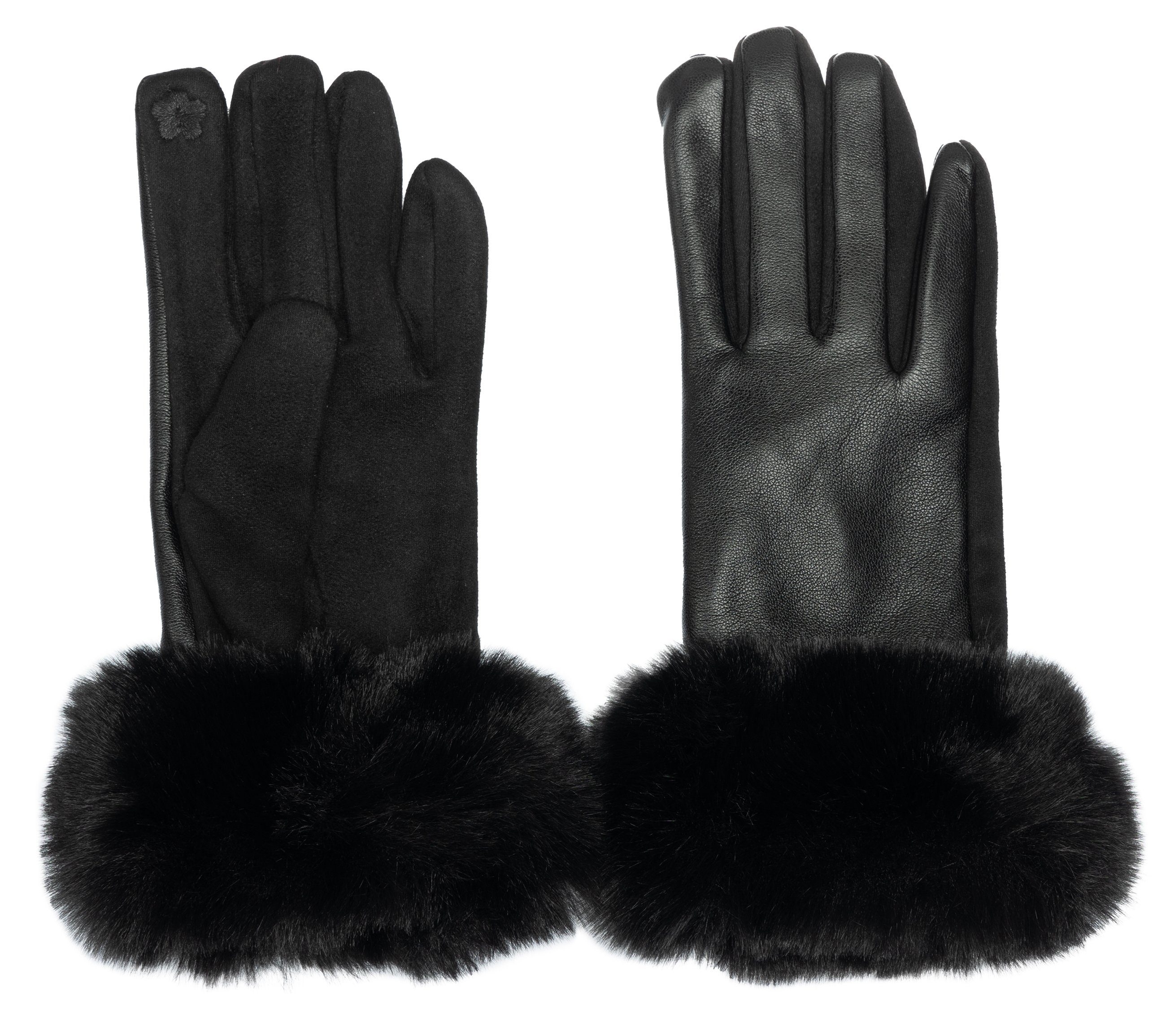 Caspar Strickhandschuhe GLV017 klassisch elegante uni günstig online kaufen