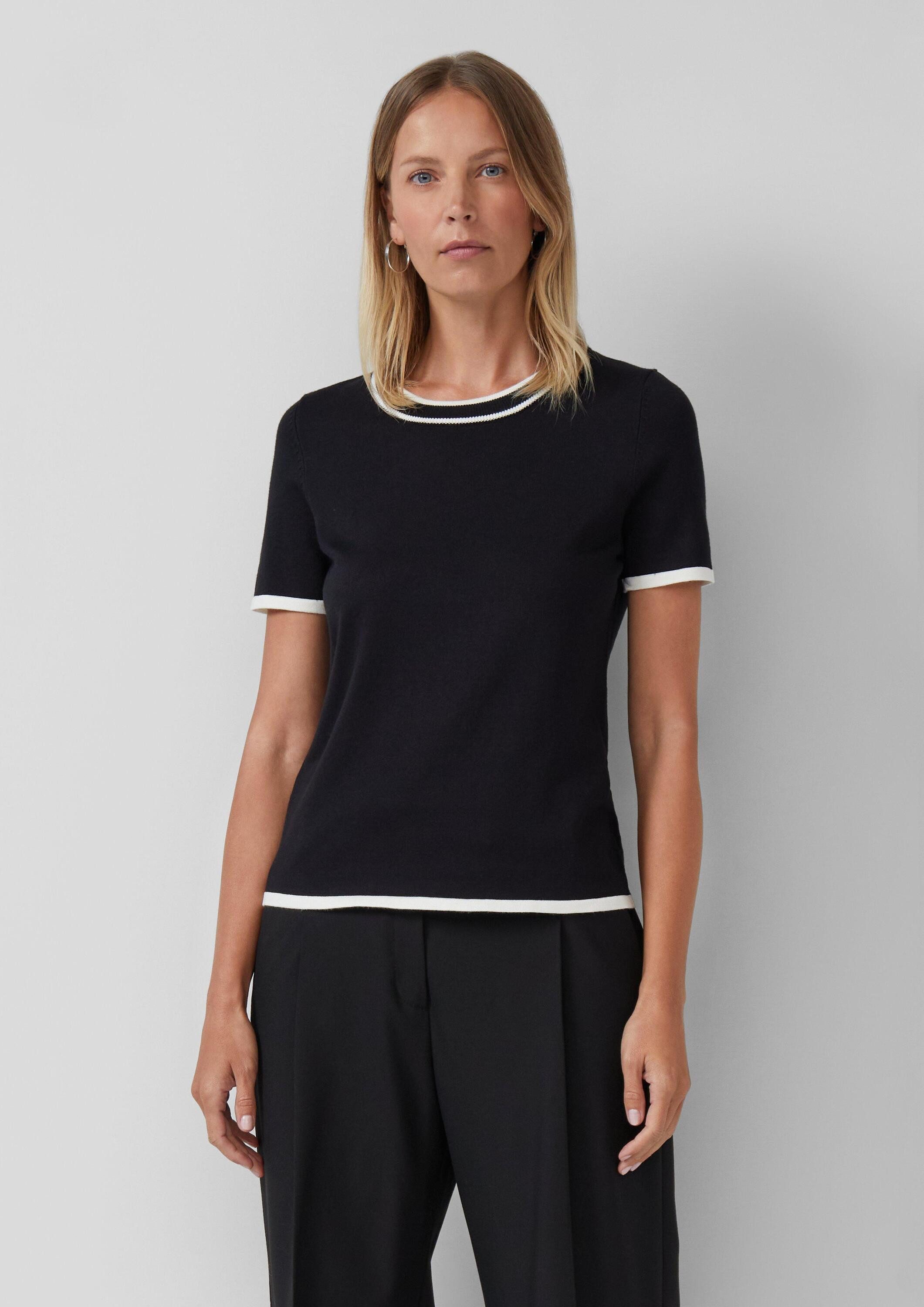 s.Oliver Kurzarmpullover Strickpullover Kurzärmeliger Strickpullover mit günstig online kaufen