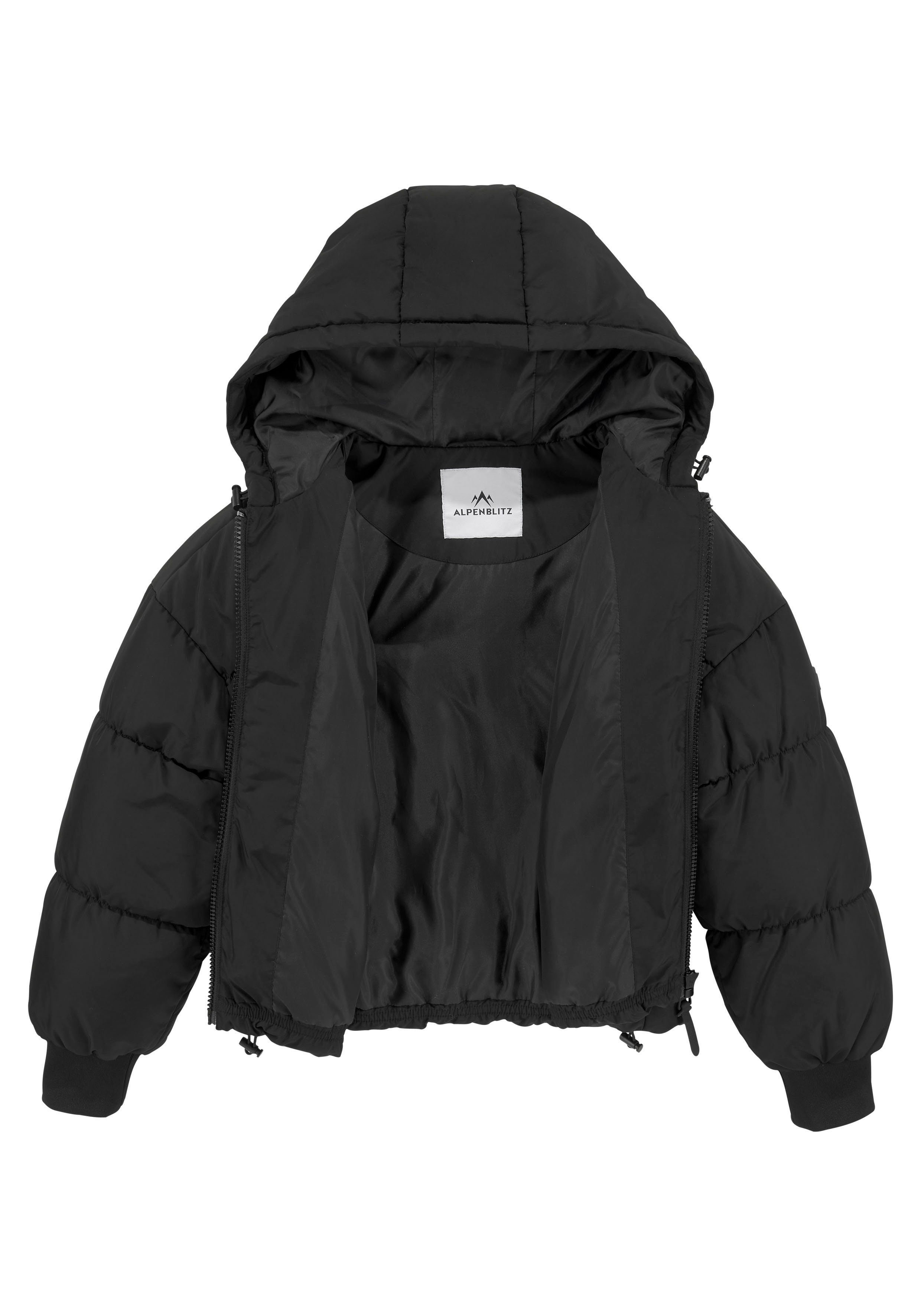 in schwarz Puffer-oversized ALPENBLITZ Steppjacke Gifu Schnitt