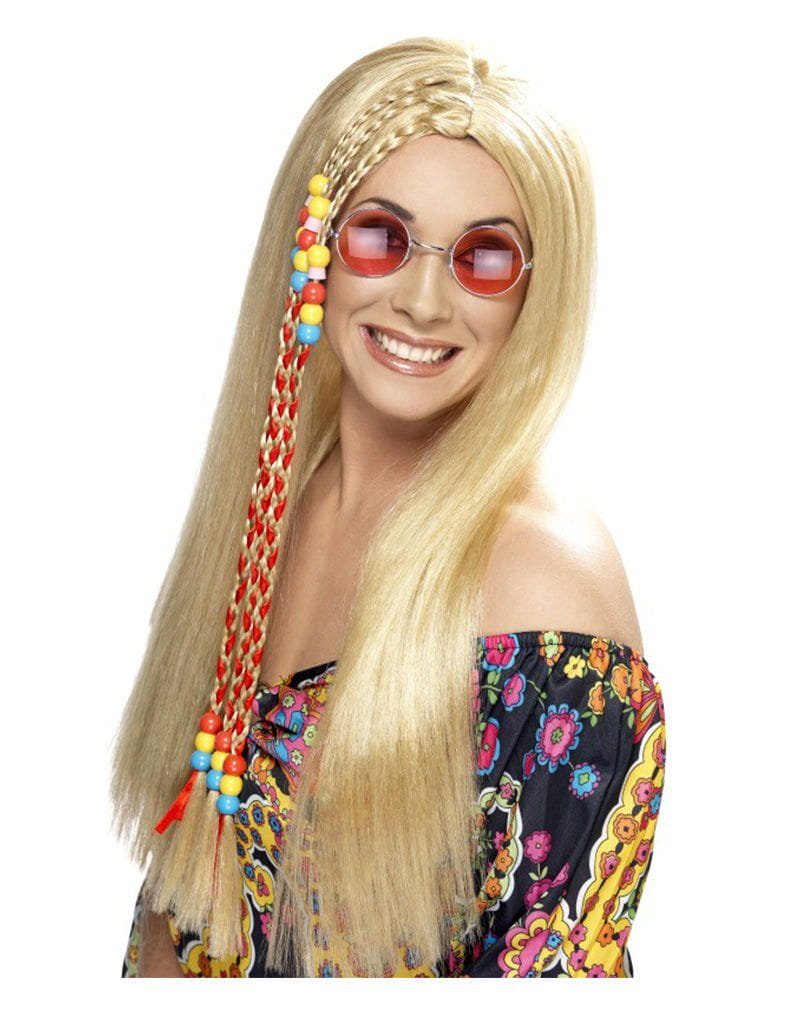 Kostüm-Perücke Blonde Langhaar Perücke im Hippie Style