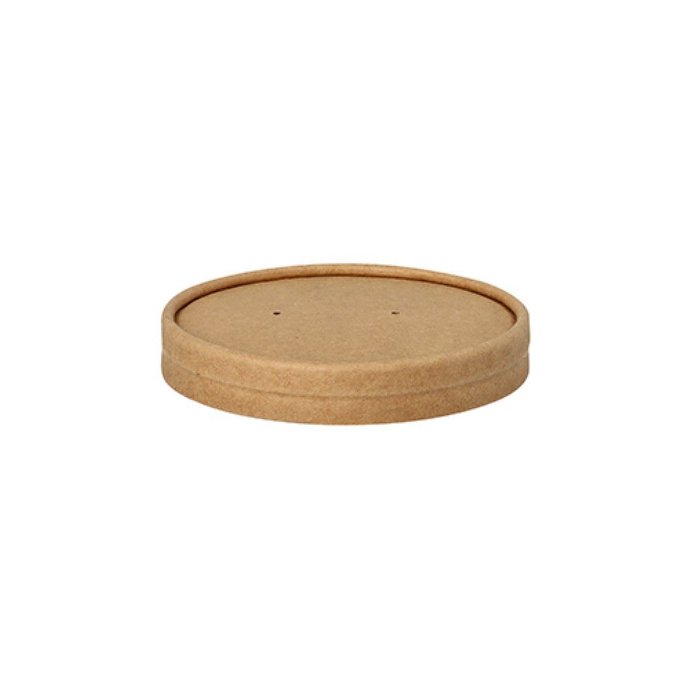 Starpak Becher 25 Deckel für Suppenbecher, Pappe rund Ø 9,8 cm · 1,6 cm braun