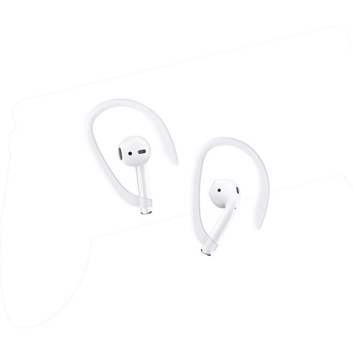 Terratec ADD Hook Ohrbügel für Apple AirPods® In-Ear-Kopfhörer (Silikon weiß für 1. und 2. Generation Sportbügel Kopfhörerbügel)
