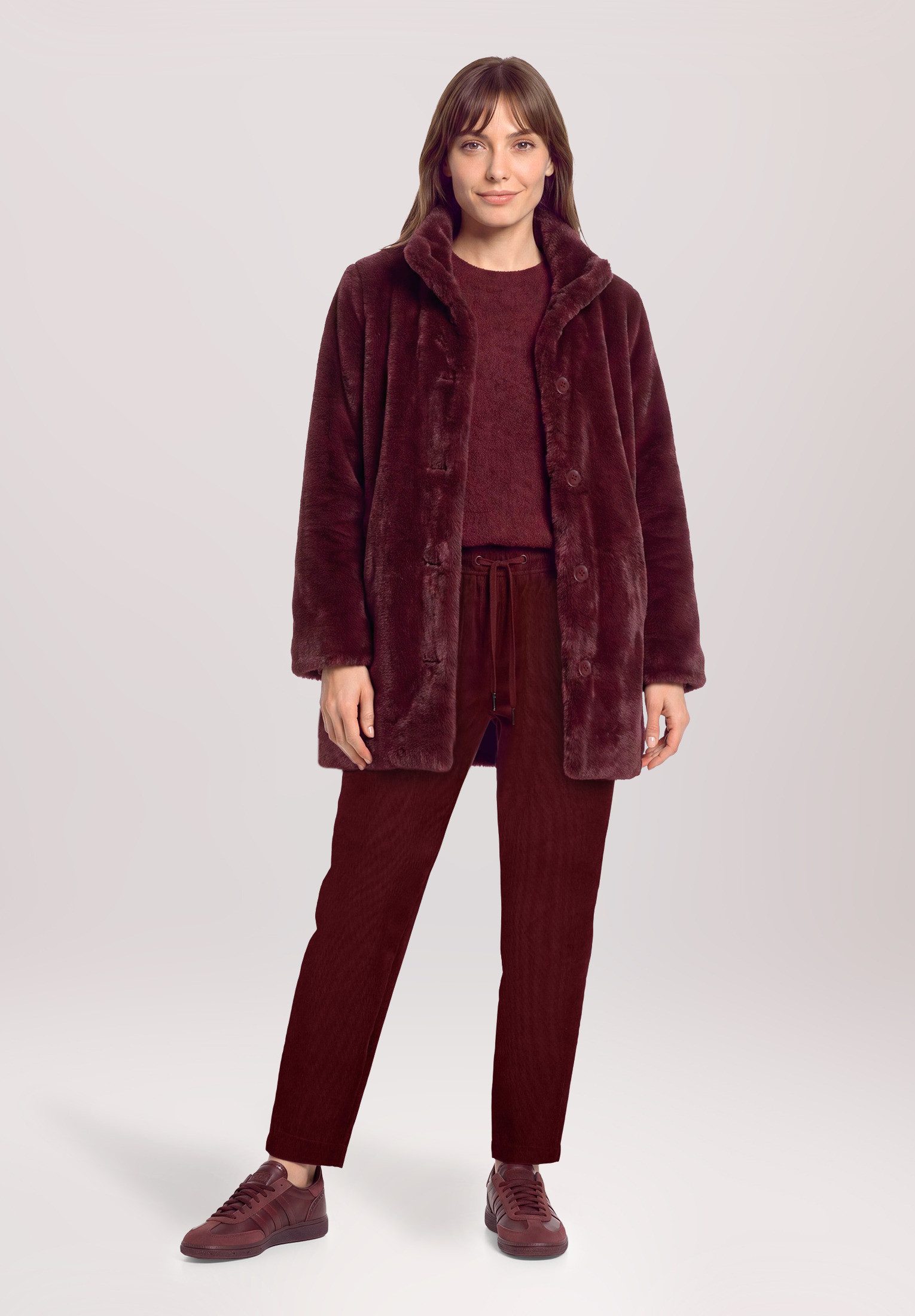 Betty&Co Outdoorjacke Damen mit Kunstfellkragen