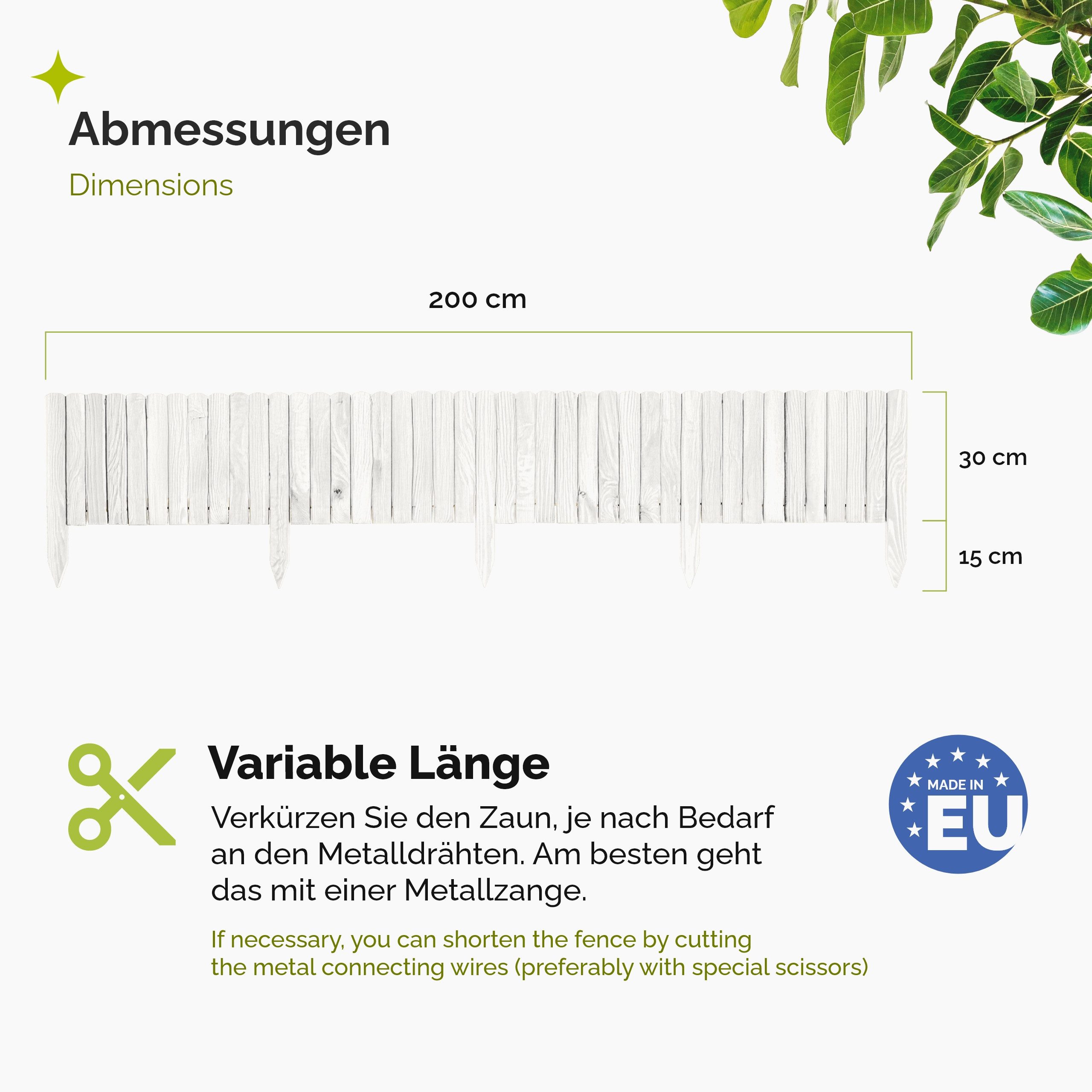 Garronda Zaun Rasenkante Holz Beeteimfassung 200 günstig online kaufen