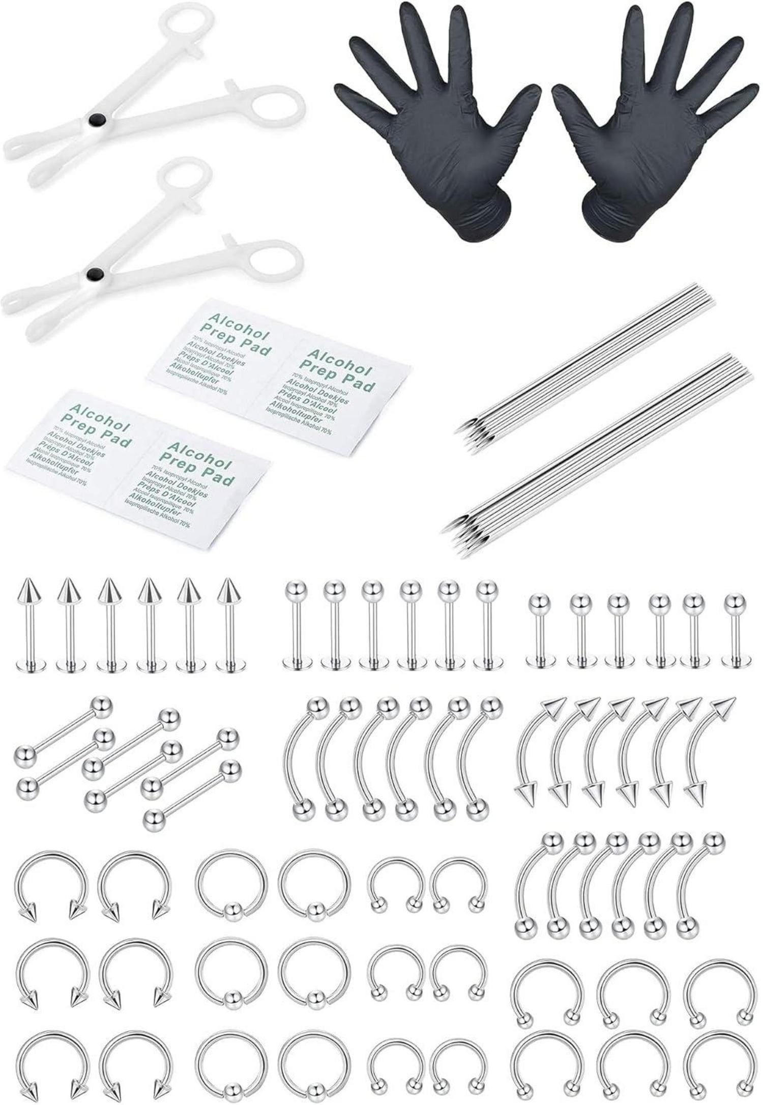 LOLIAS Piercing-Set 84 Stück Professionelles Piercing günstig online kaufen