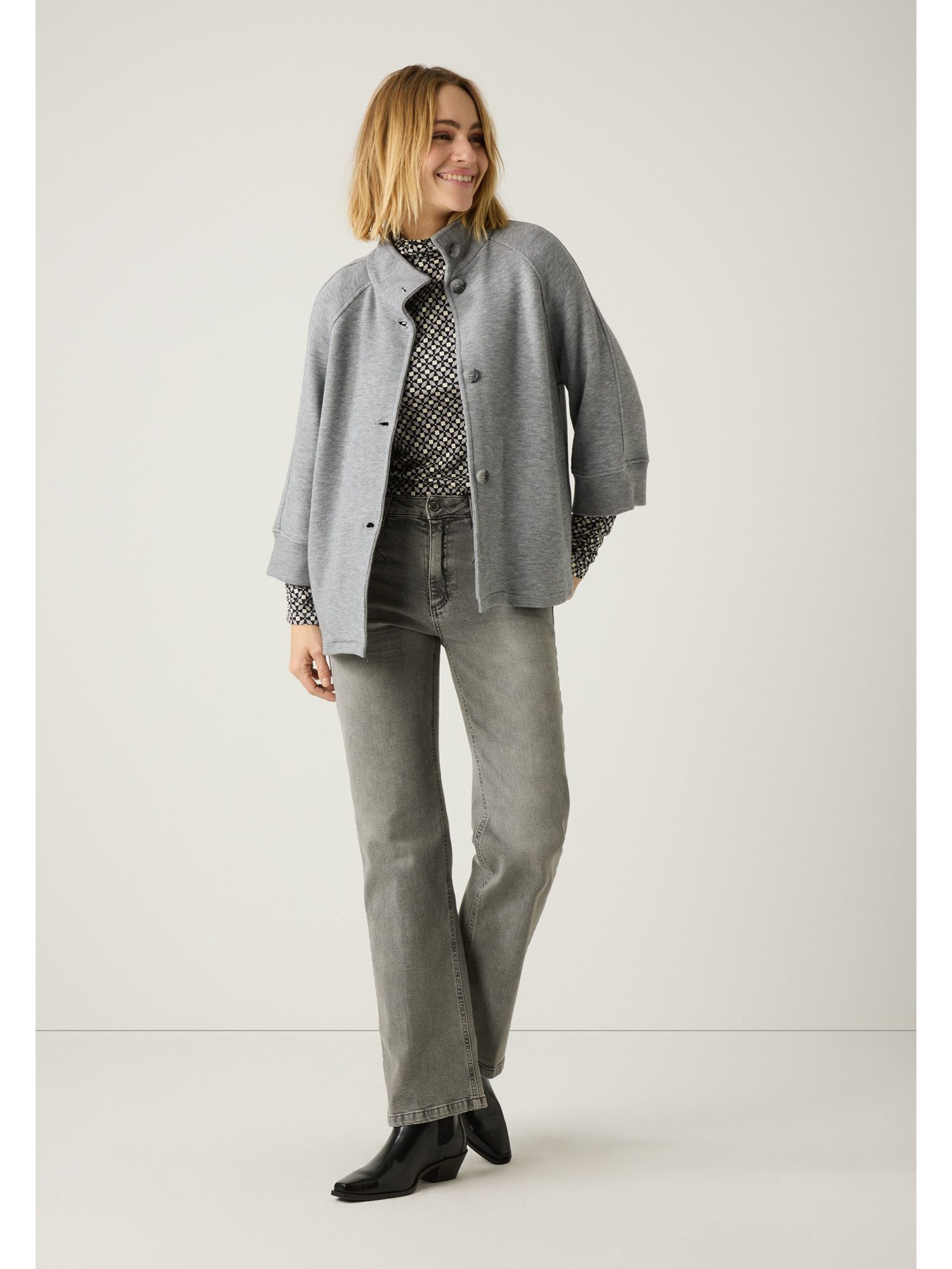 MORE&MORE Longsleeve Langarm-Rollkragenshirt, Print günstig online kaufen