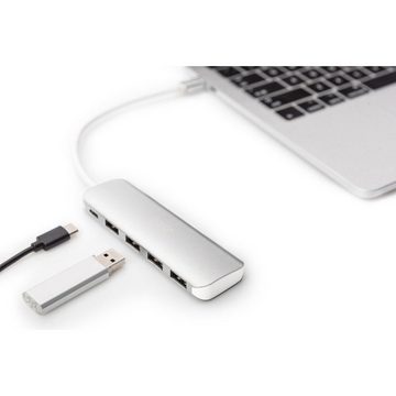 Digitus USB-Verteiler Digitus DA-70242-1 4+1 Port USB 3.2 Gen 1-Hub (USB 3.0) mit Schnelllad