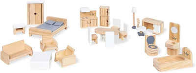 Pinolino® Puppenhausmöbel »Puppenhauseinrichtung aus Holz« (Set, 20tlg), aus Holz