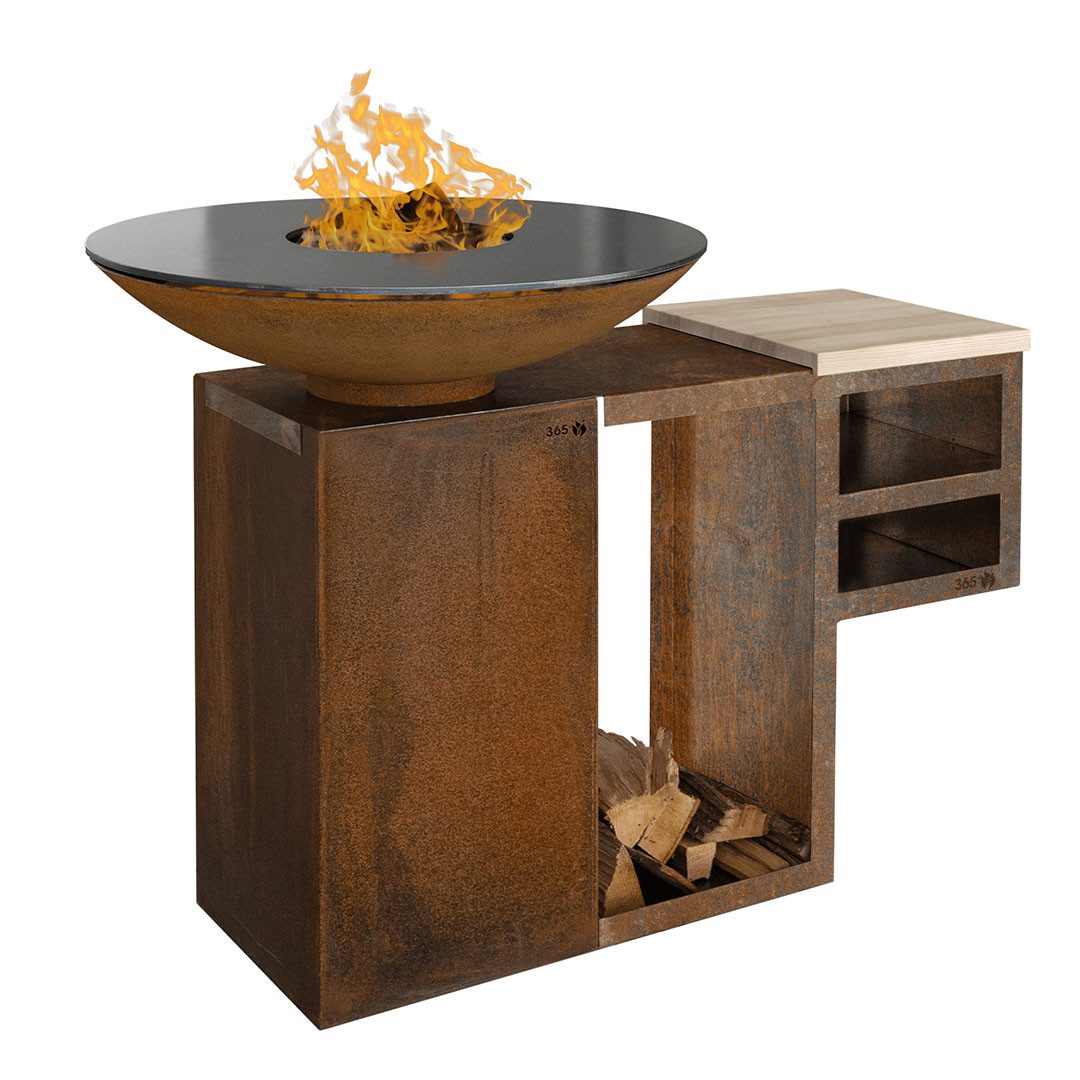 Feuercampus Grillplatte Plancha-Set PIO 80 Premium 2 - mit Podest und Ablage