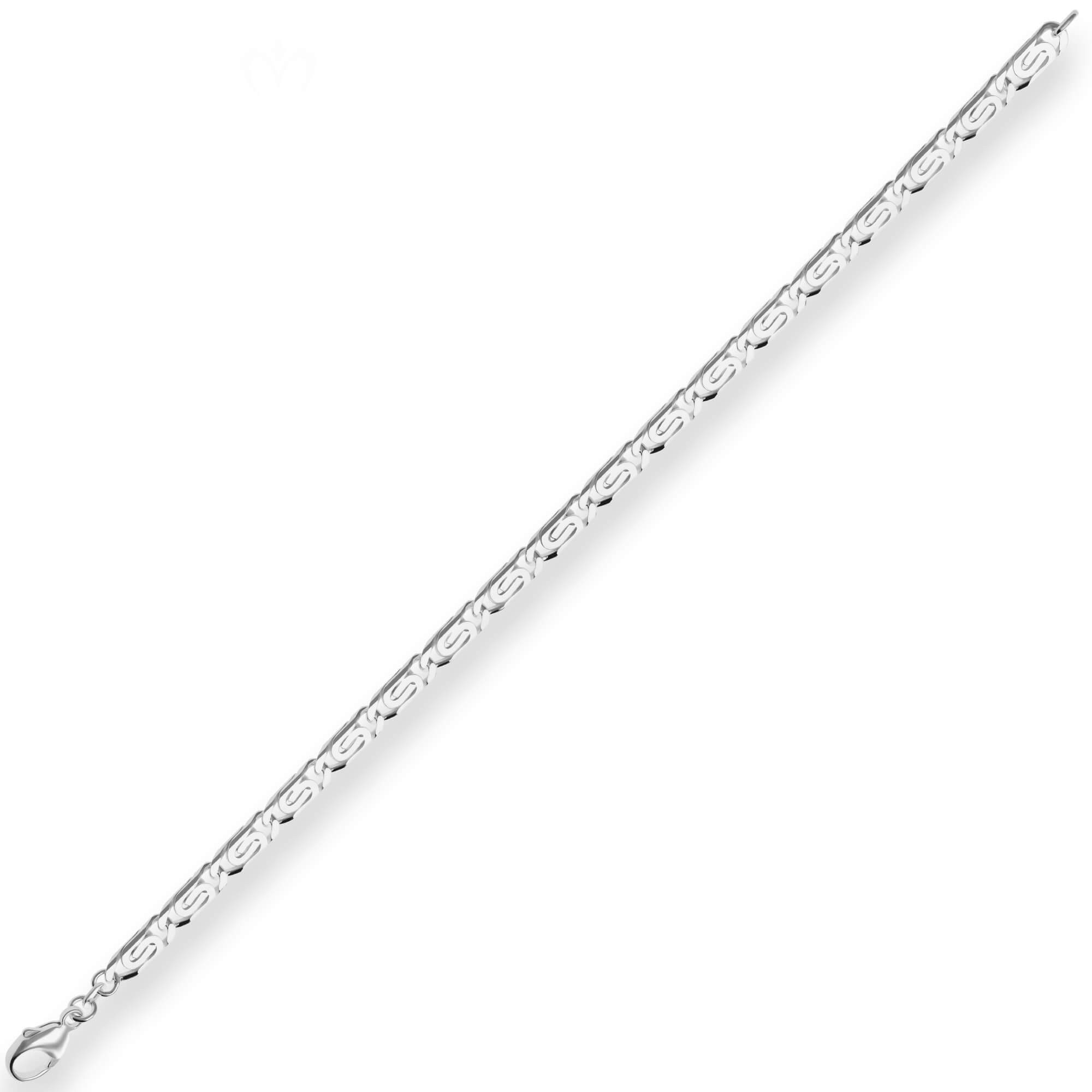 Schmuck Krone Panzerarmband 5,6mm Armband S-Panzerkette aus 925 Silber 21cm, Silber 925