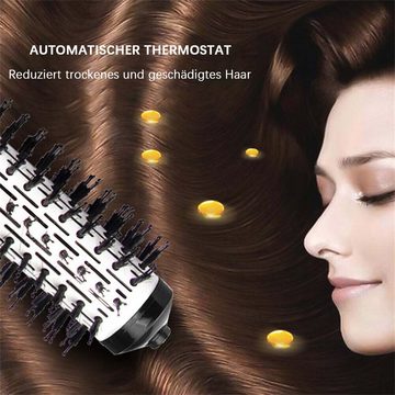 yozhiqu Haarglättbürste Runder 2-in-1-Haartrockner mit rotierendem Kamm,ionischer Heißluftkamm, Kombiniert Locken- und Glättungsfunktion für glattes Haar