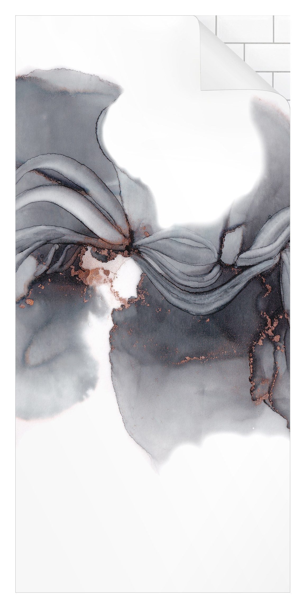 Bilderdepot24 Duschrückwand Muster grau Duschrückwand ohne Bohren Dusche Motiv, (1-tlg., 0,61 mm starke Folie selbstklebend Wandpaneele Dusche versch. Größen), fugenlose & wasserfeste Motiv Rückwand Wandverkleidung für Duschkabine