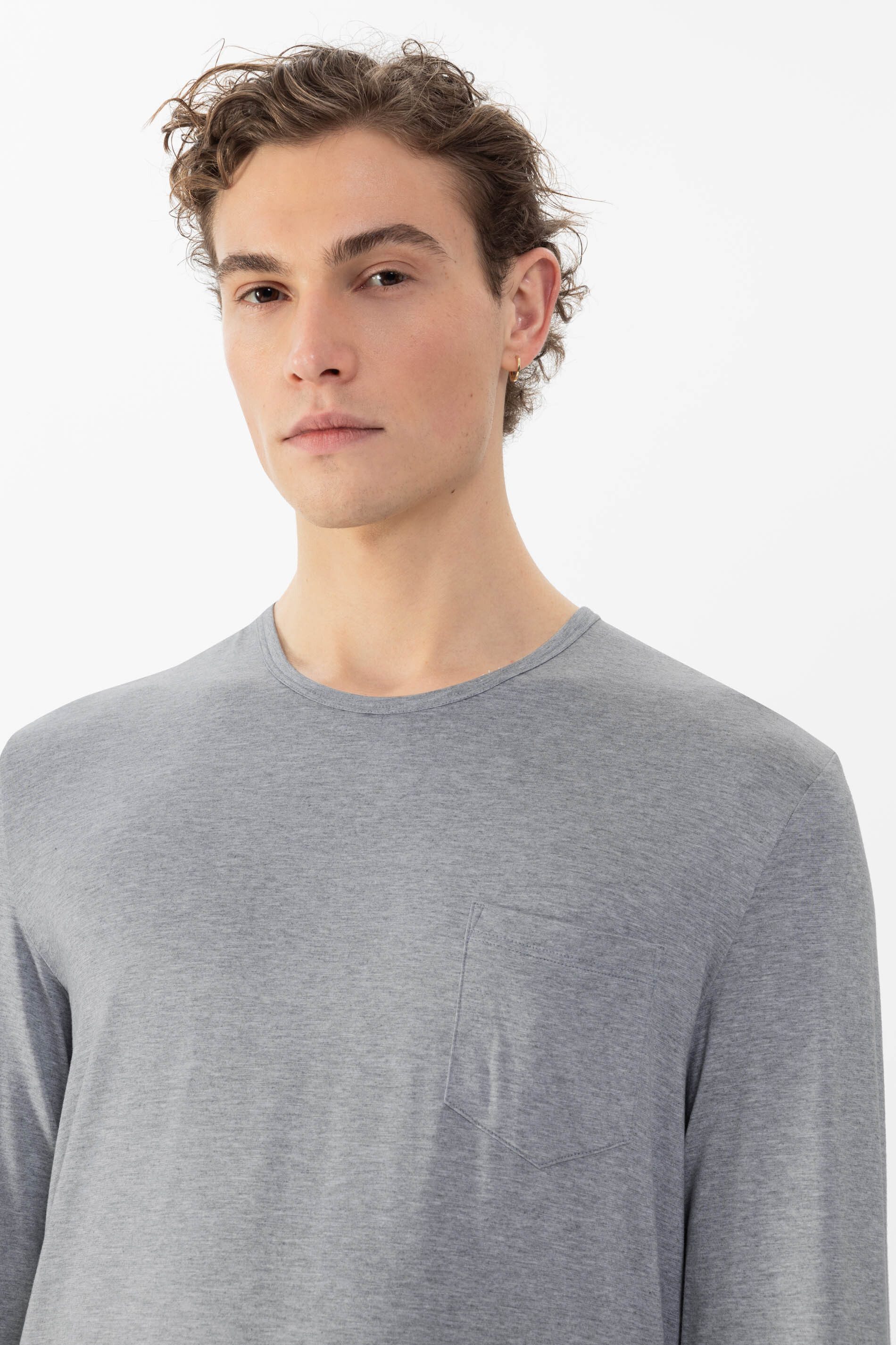 Mey Langarmshirt Mey Herren T-Shirt langarm Serie Easy Night (1-tlg)