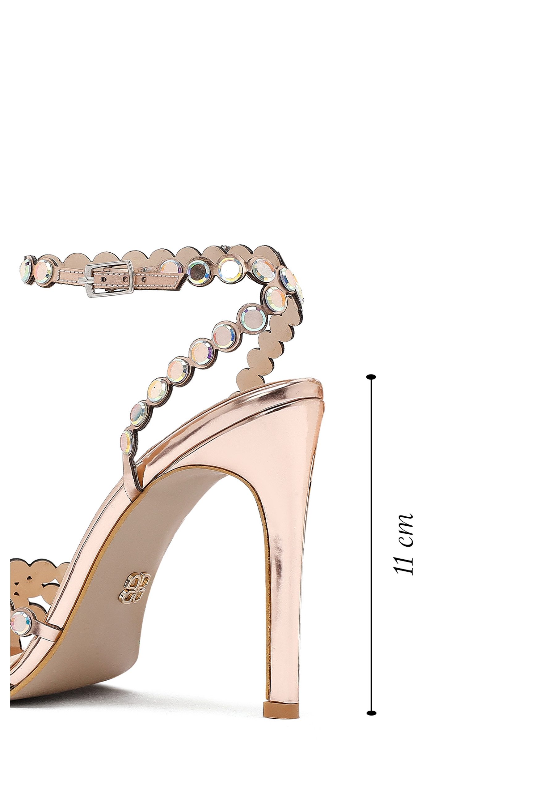 Derimod Sandaletten mit hohem Absatz aus Kunstleder mit Strass-Details Sandale