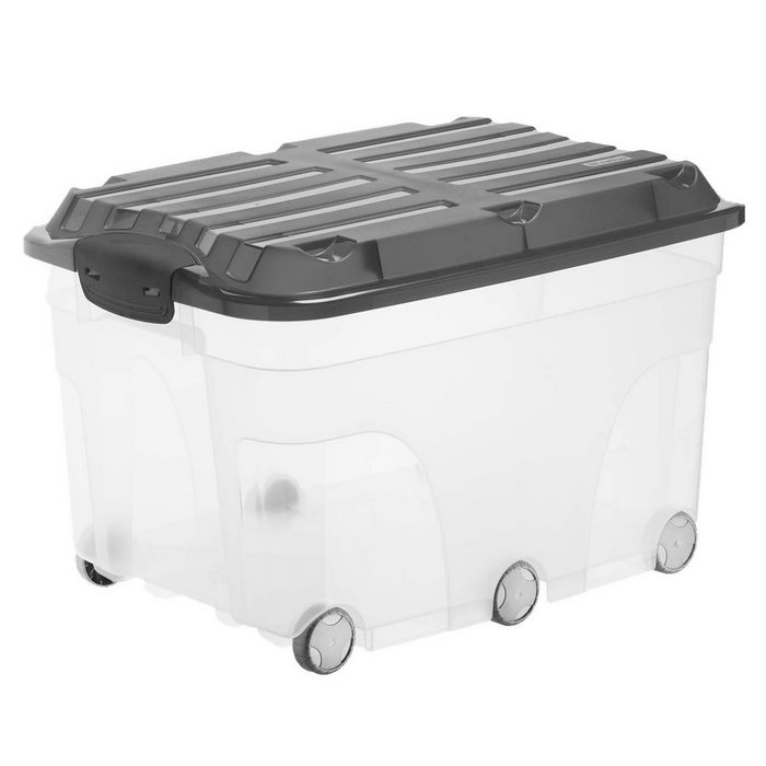ROTHO Aufbewahrungsbox Roller 6 Aufbewahrungsbox 57l mit Deckel und Rollen Kunststoff (PP) BPA-frei