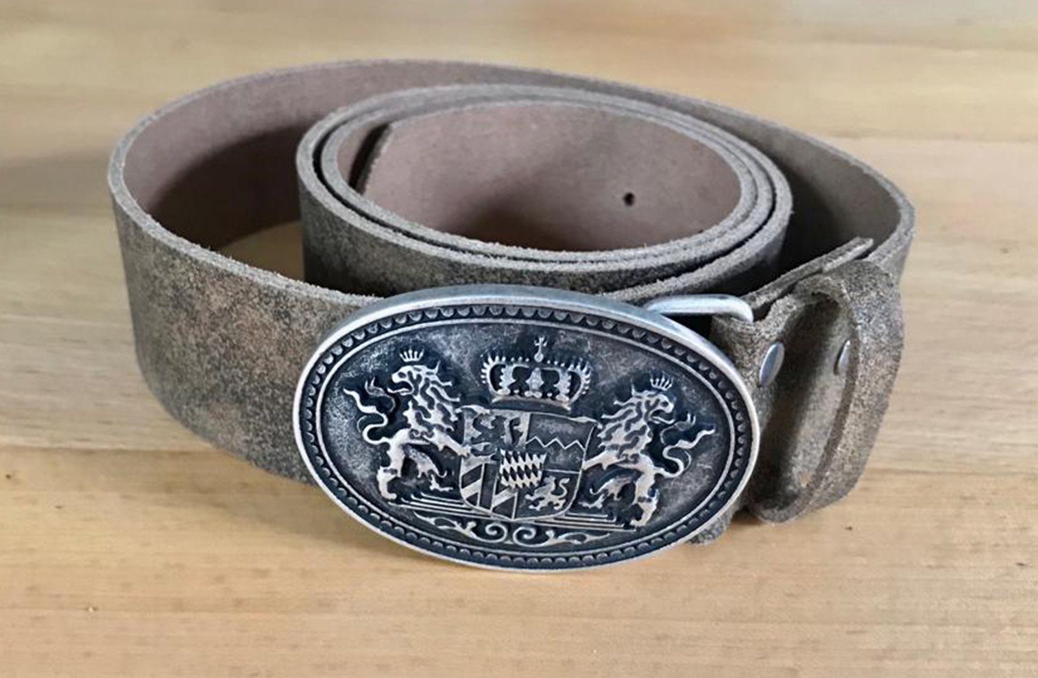 Pezzo D'oro Ledergürtel Trachtengürtel, Bayernschließe, braun-oliv,made günstig online kaufen