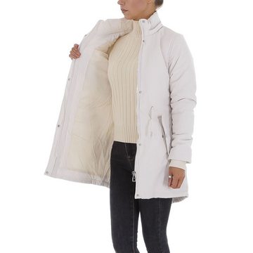 Ital-Design Winterjacke Damen Freizeit Kapuze (abnehmbar) Gefüttert Winterjacke in Creme