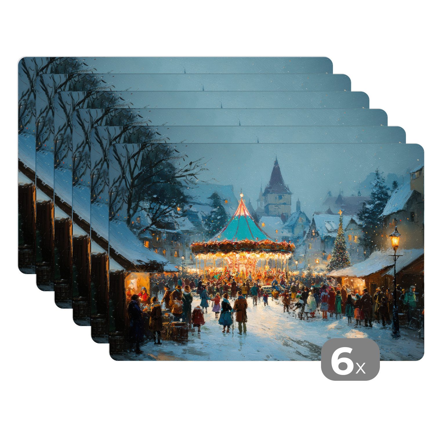 MuchoWow Platzset Wintermarkt - Dorf - günstig online kaufen