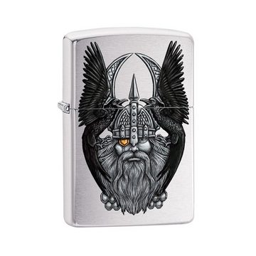 Zippo Feuerzeug Viking Warrior Raven Wikinger Feuerzeug Sturmfeuerzeug (Packung, in Geschenkbox mit Papieren), Edelstahl rostfrei