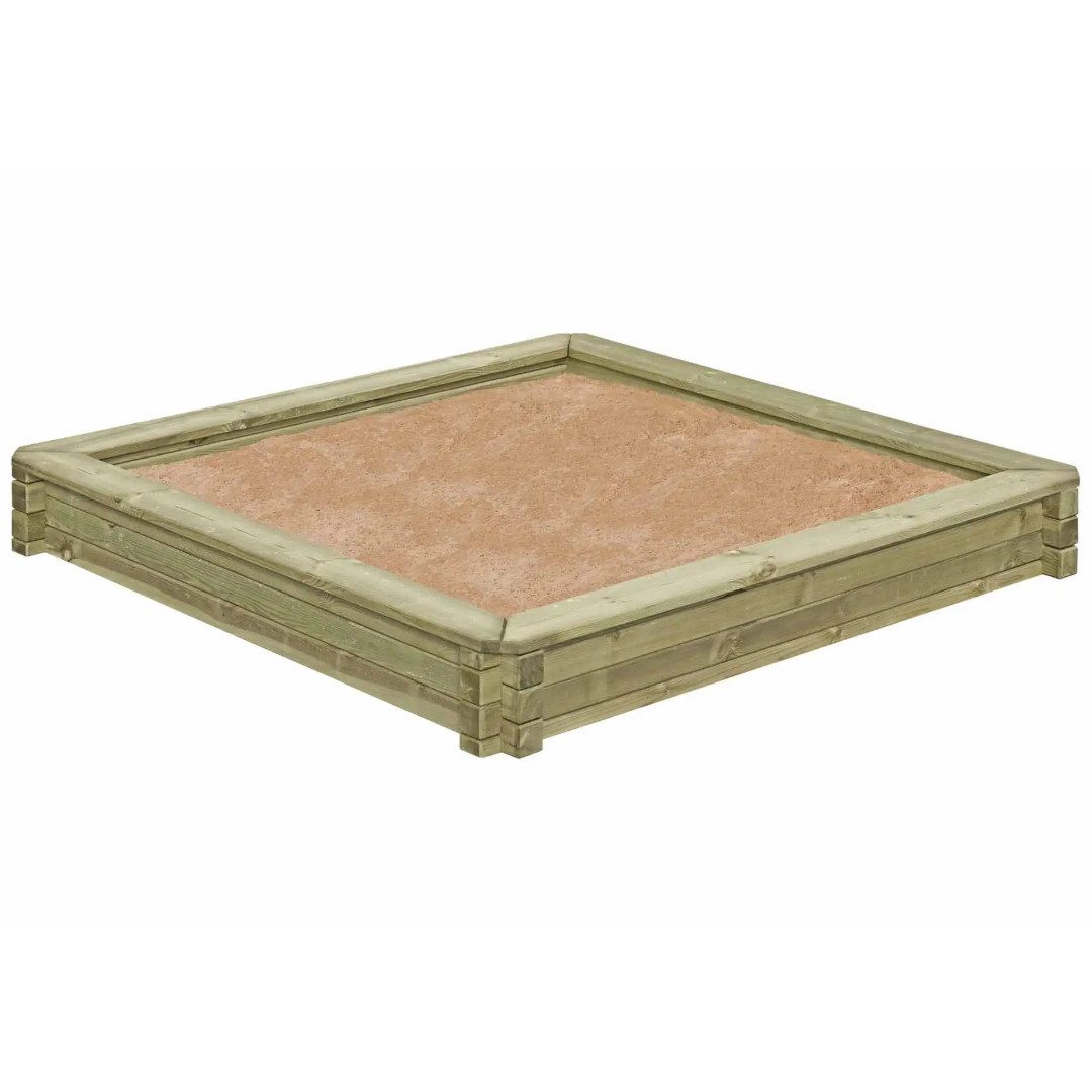 Gartenwelt Riegelsberger Sandkasten Premium für Kinder 180 cm aus Kiefer Kantholz 7x7 cm Spielplatz