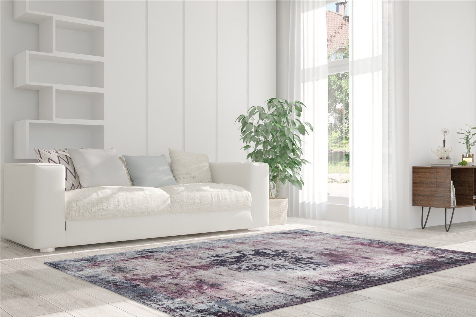 Kayoom Teppich in Anthrazit, 100% Modacryl - 200x140cm (LxB)