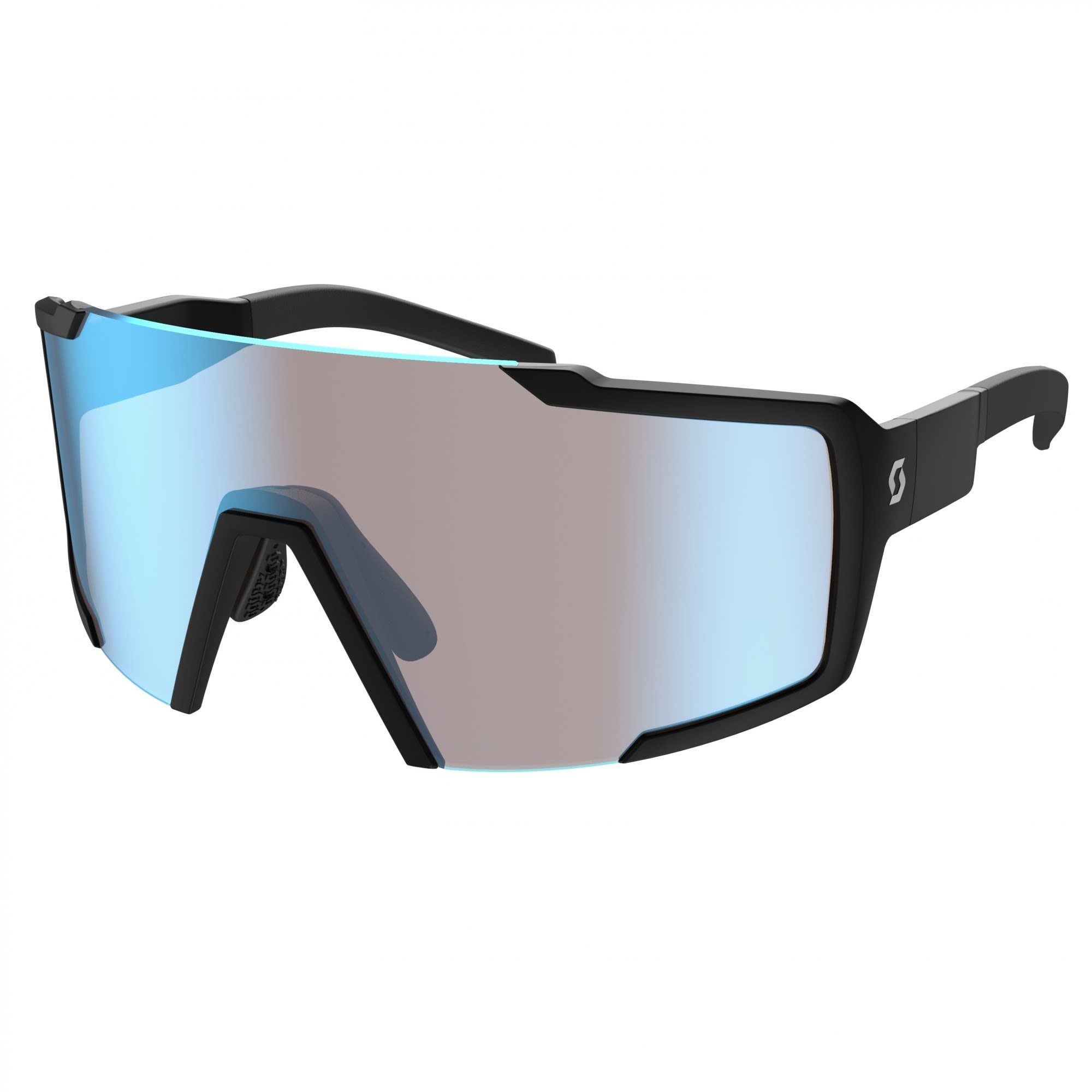 Scott Fahrradbrille Scott Shield Sunglasses Accessoires Black Matt - Blue Chrome Enhancer