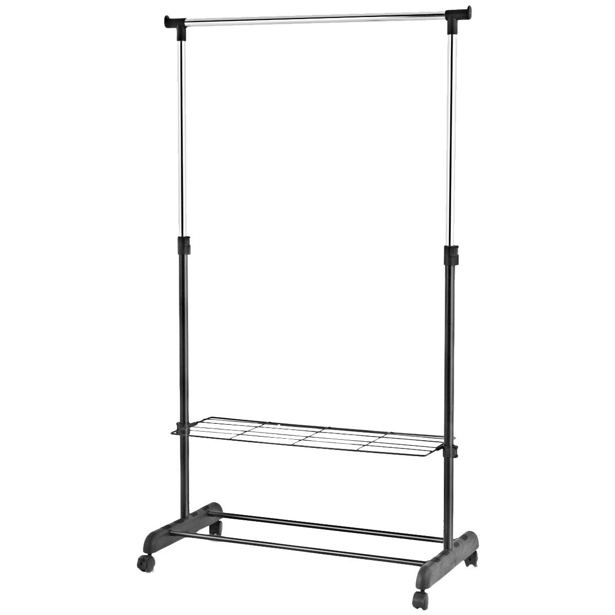 COSTWAY Kleiderständer, mit höhenverstellbarer Kleiderstange, Ablage, Rolle günstig online kaufen