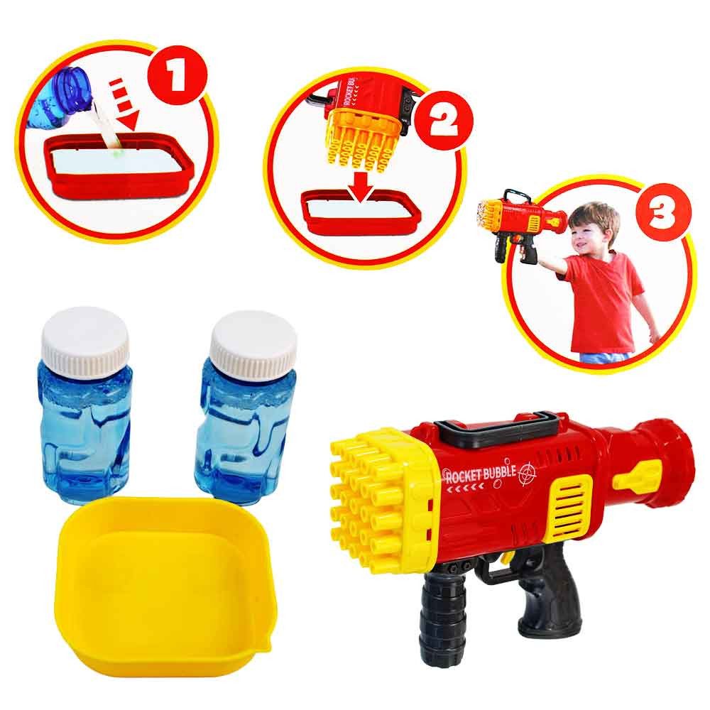 Van Manen Seifenblasenspielzeug Seifenblasen Bazooka "Super Bubble Gun" - mit 2x 50 ml