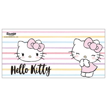 United Labels® Tasse Hello Kitty Tasse - Stripes -Becher Kaffeetasse 320 ml, Porzellan