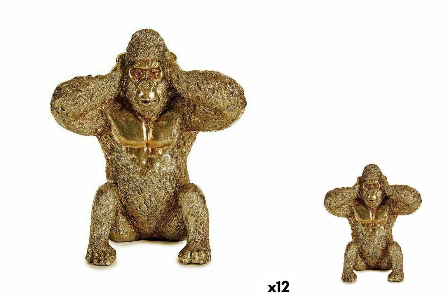 Gift Decor Dekoobjekt Deko-Figur Gorilla Gold 10 x 18 x 17 cm 12 Stück