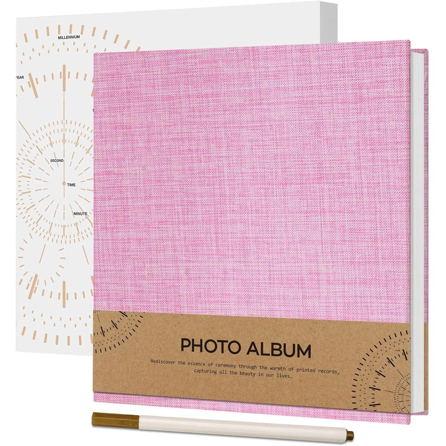 LuxusKollektion Fotoalbum Fotoalbum 10x15 selbstklebend Leinen Hochzeit 40 weiße Seiten