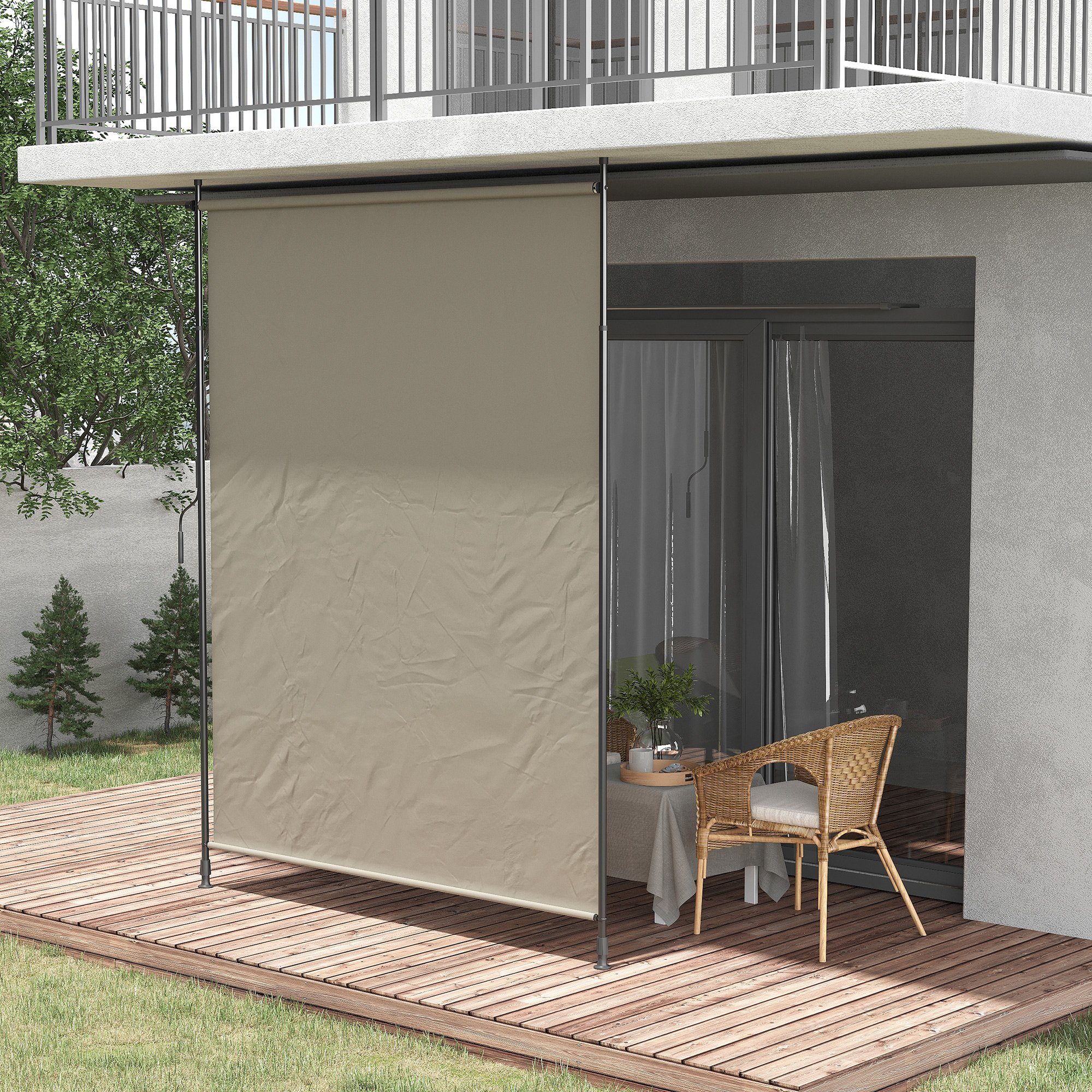Outsunny Markise Seitenmarkise, Einziehbares Sonnenschutz (Vertikalmarkise, günstig online kaufen