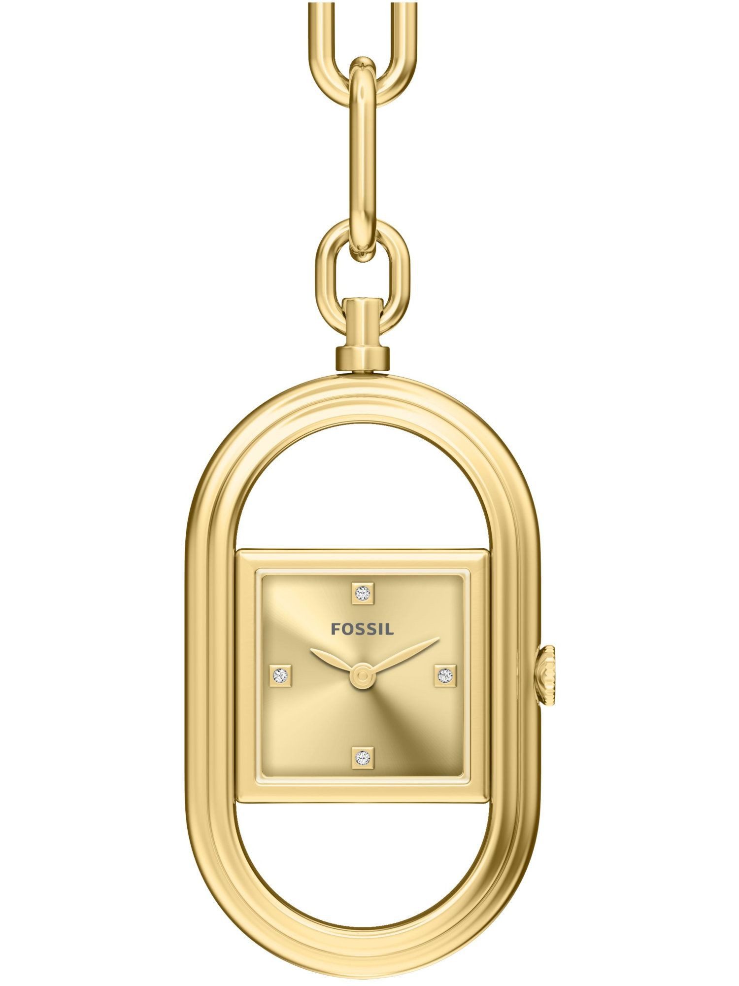 Fossil Quarzuhr ES5487 ES5487, Fossil ES5487 WATCH BAG CHARM Uhr Damenuhr Messing gold