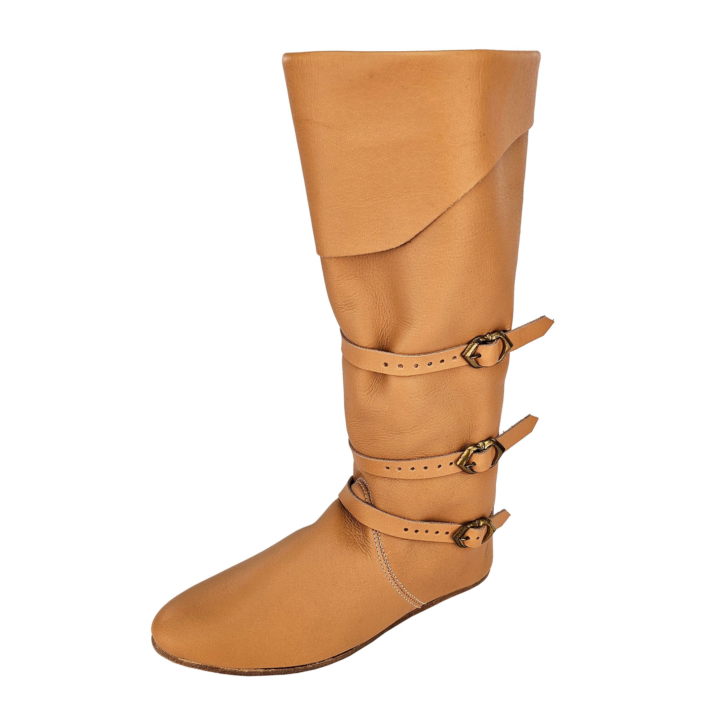 Ritter-Kostüm Spätmittelalter Stulpenstiefel naturbraun