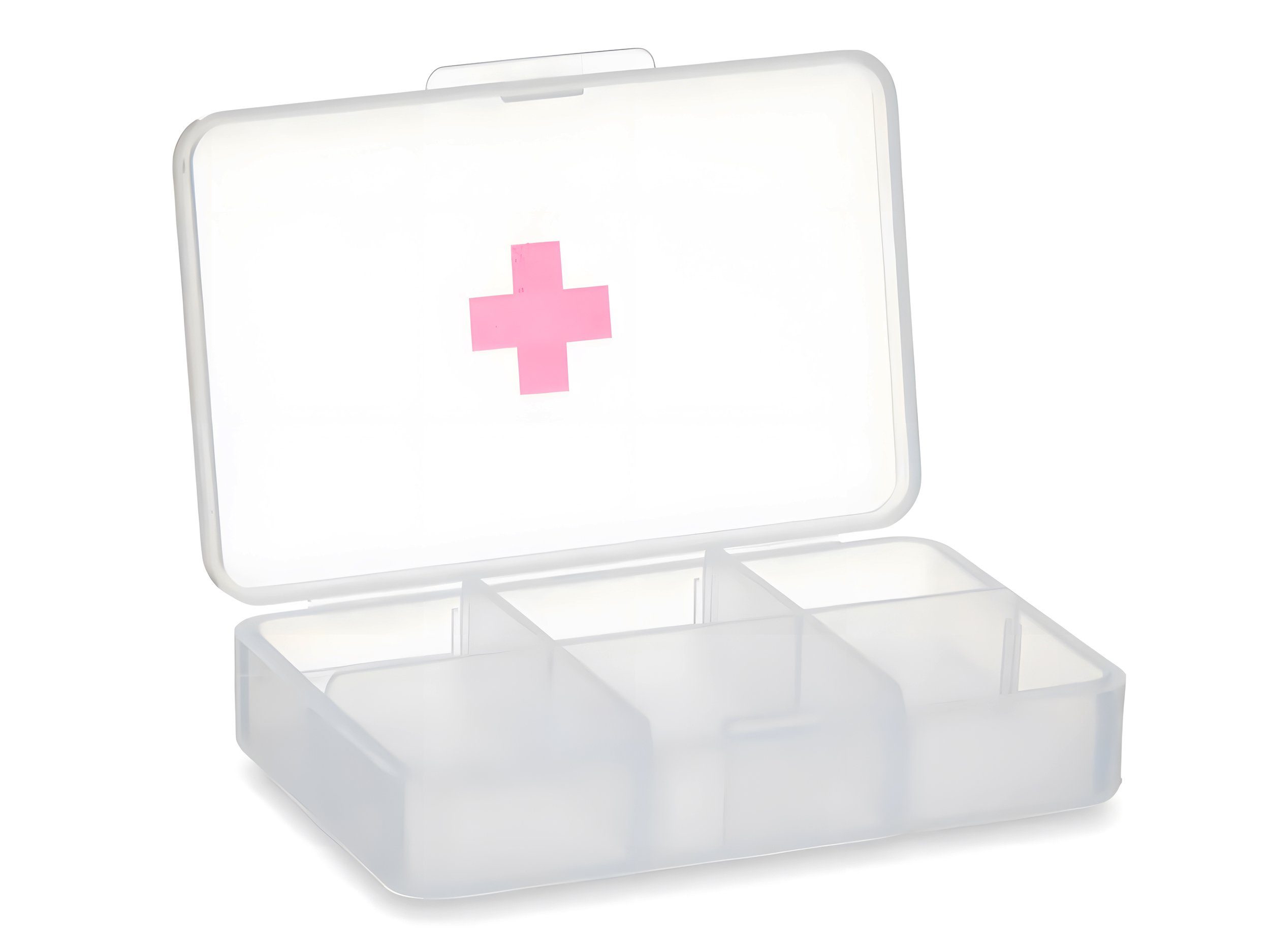Berilo Pillendose PILLENBOX mit 6 Fächer aus Kunststoff Pillendose Tablettenbox 21, Tablettendose Medikamentendose Medikamentenbox Pillen Dose