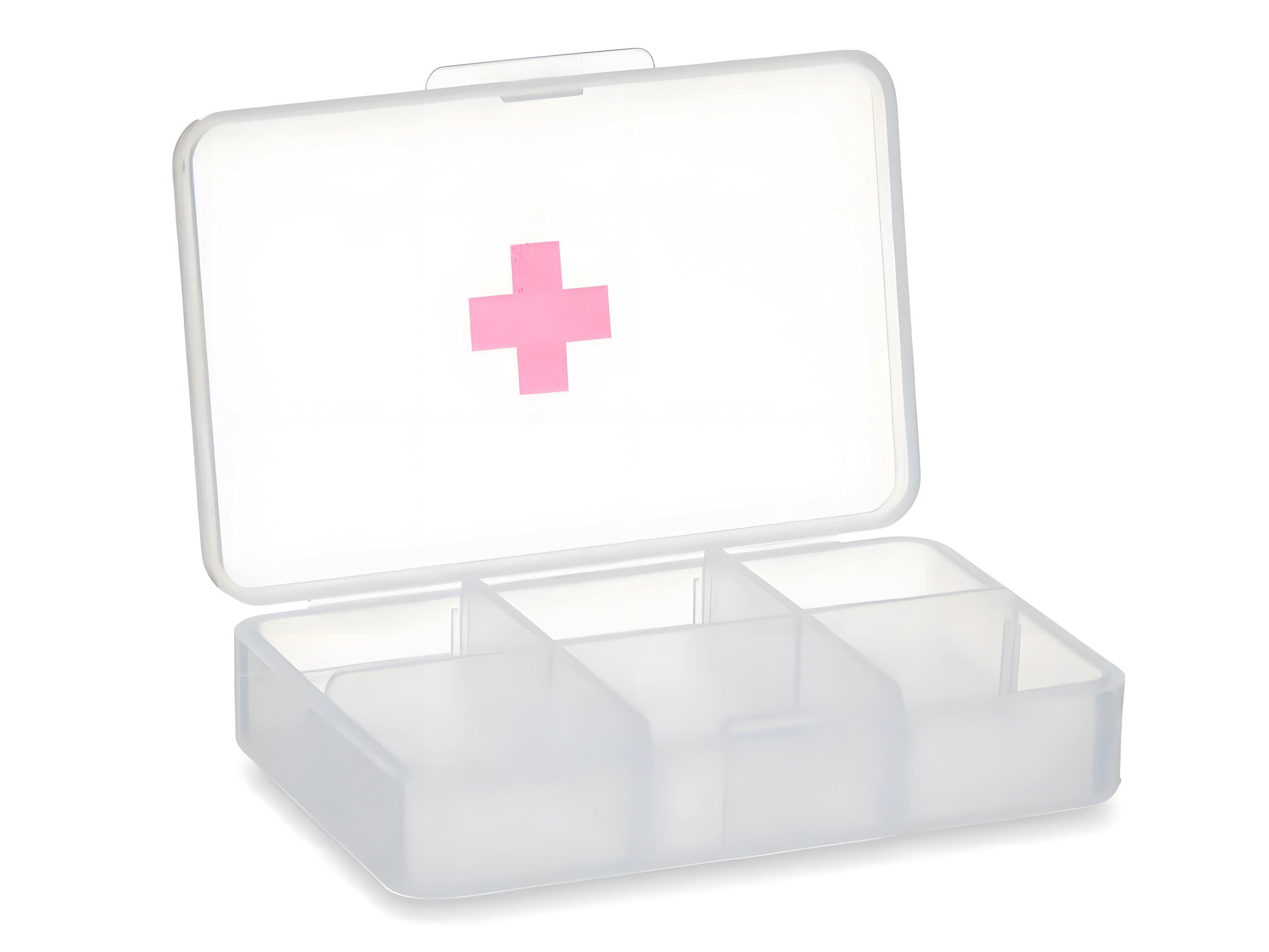 Berilo Pillendose PILLENBOX mit 6 Fächer aus Kunststoff Pillendose  Tablettenbox 21, Tablettendose Medikamentendose Medikamentenbox Pillen Dose