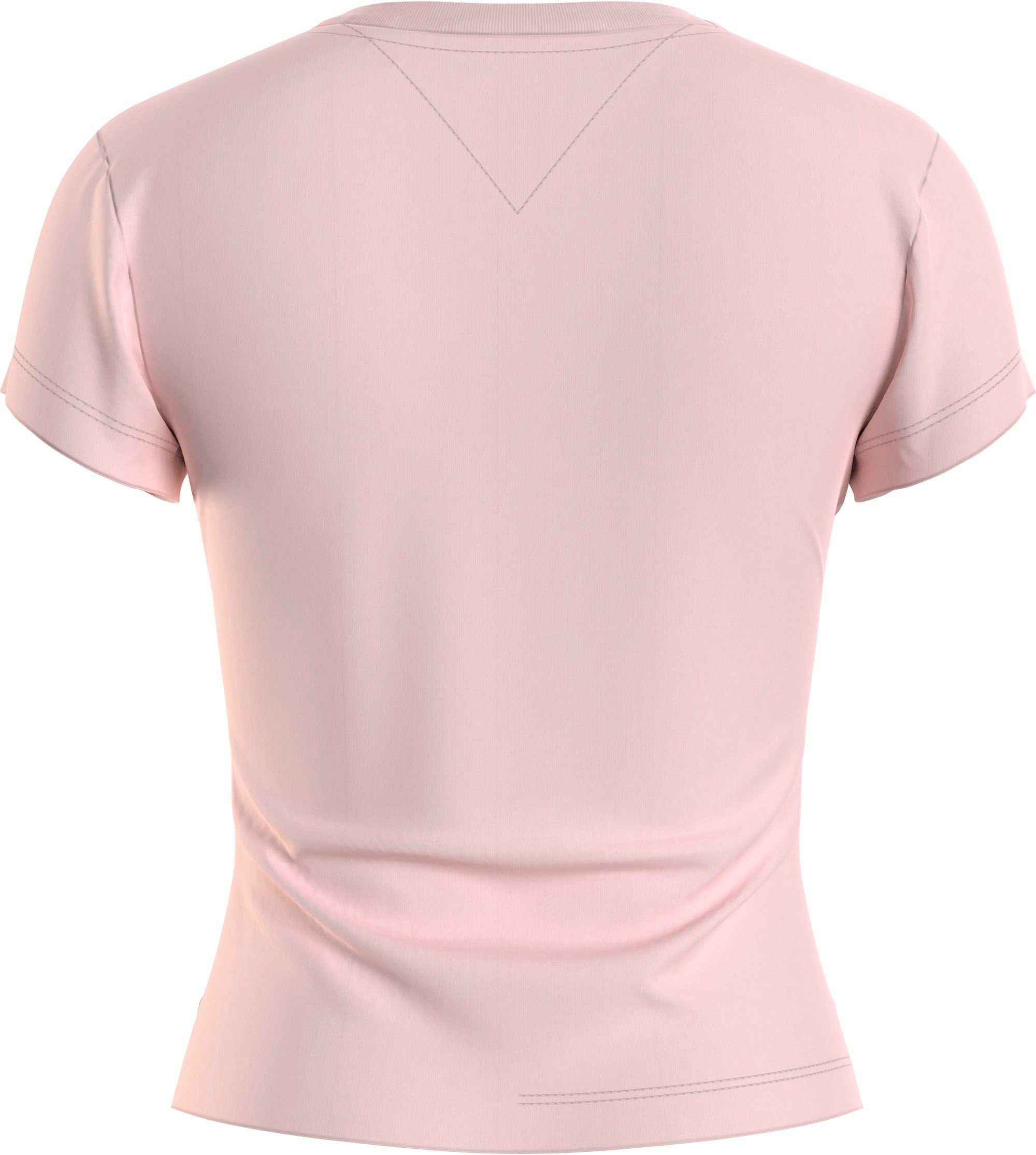 2 und Tommy T-Shirt Faint-Pink ESSENTIAL BBY LOGO TJW mit Logostickerei Logodruck Jeans