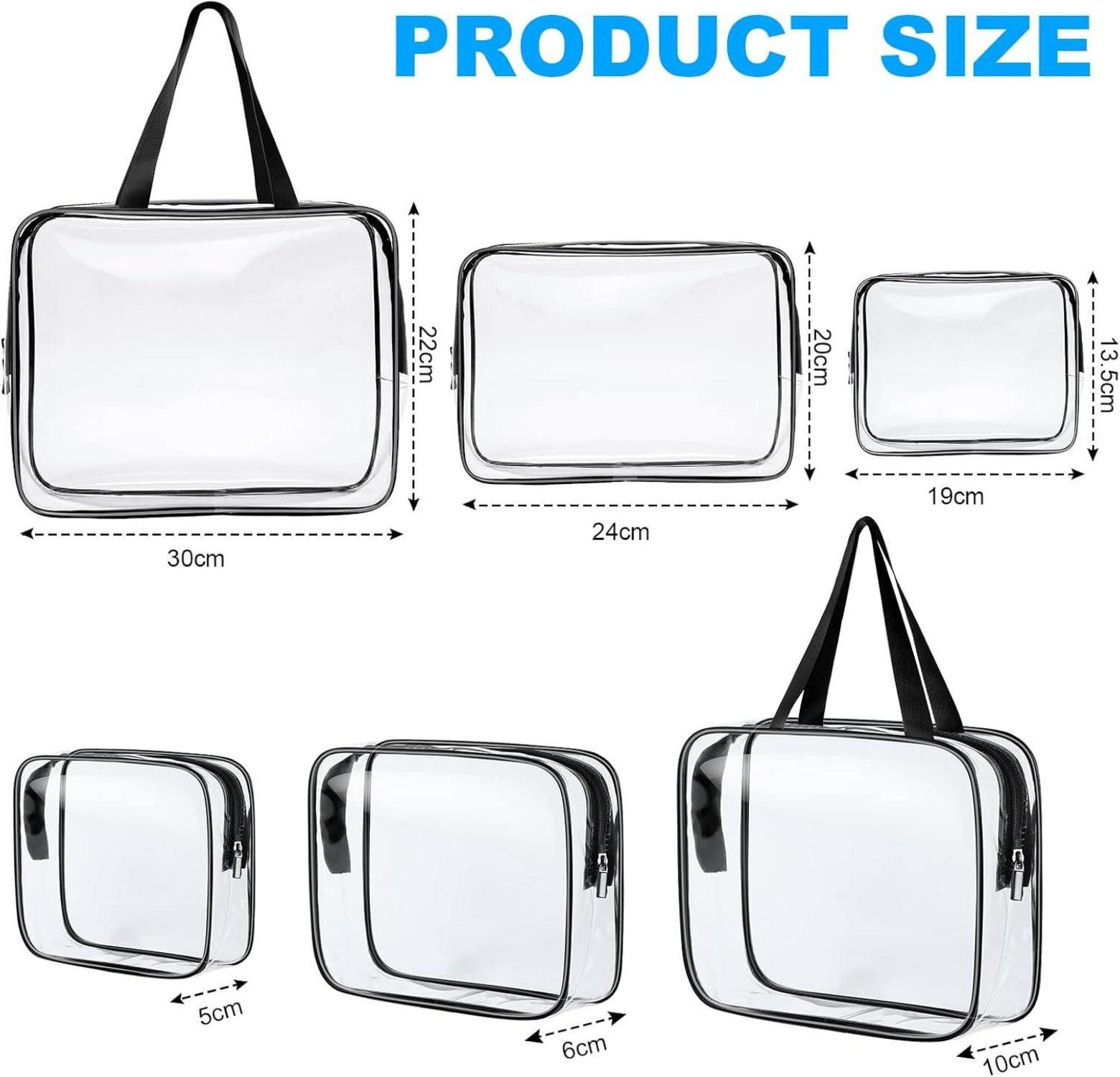 LuxusKollektion Kosmetiktasche Transparente PVC Kulturtasche 3er günstig online kaufen