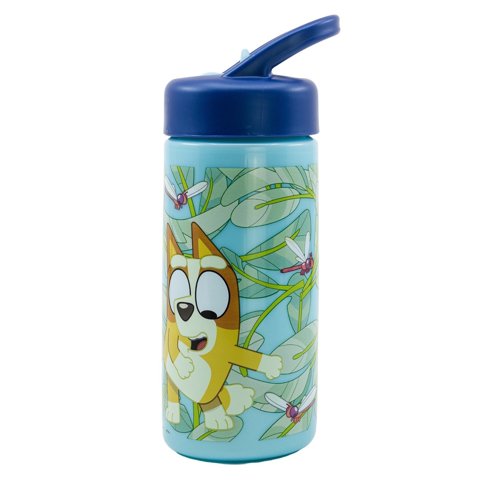 Bluey Lunchbox Bluey Bingo Kinder 4 teiliges Set Brotdose Trinkflasche Besteck, (2-tlg., Spar-Set), 410 ml