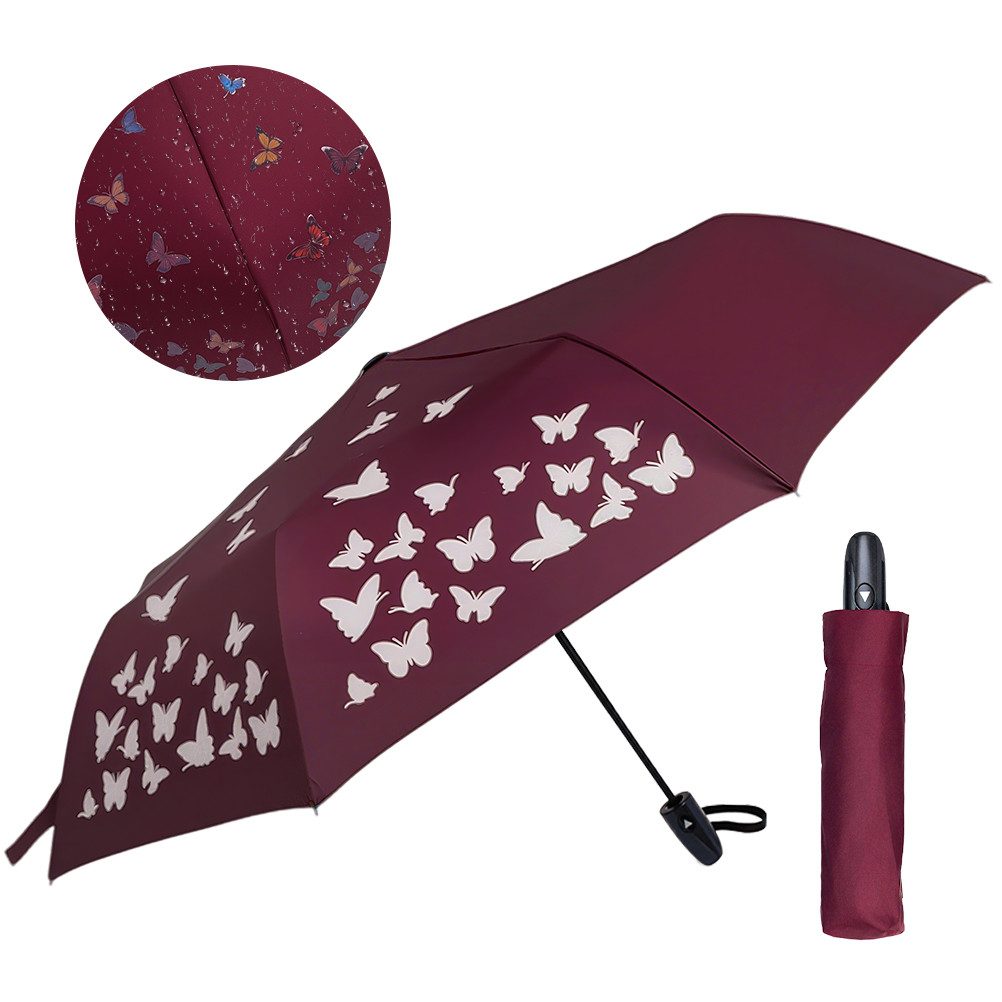 Esun Taschenregenschirm Regenschirm, Umbrella Schirm mit Farbwechsel Regen Taschenschirm, Sonnenschirm, Schirm Klein, Taschenschirm Faltbar
